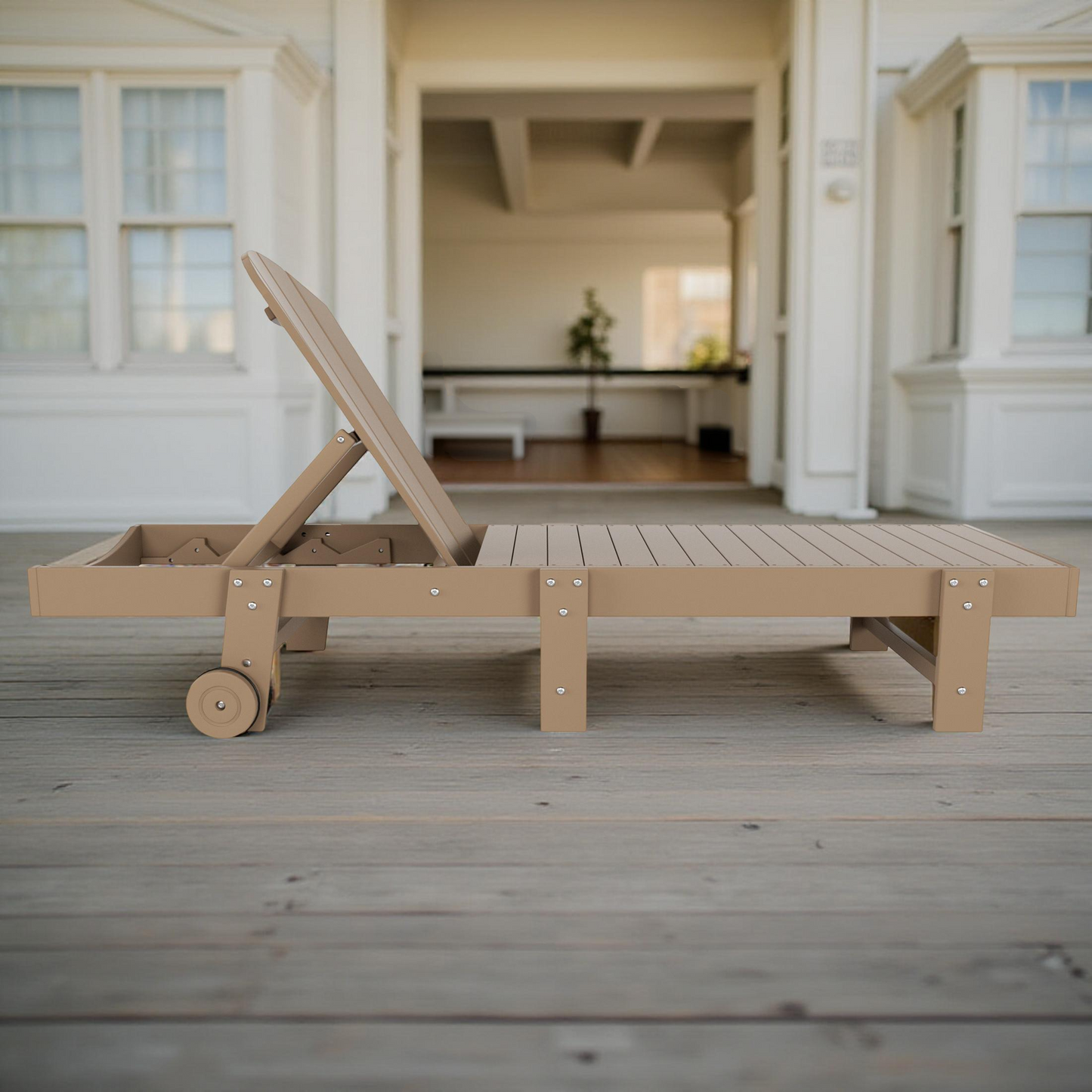 Chatham All-Weather Outdoor Adirondack Reclining Sun Lounger With Wheels