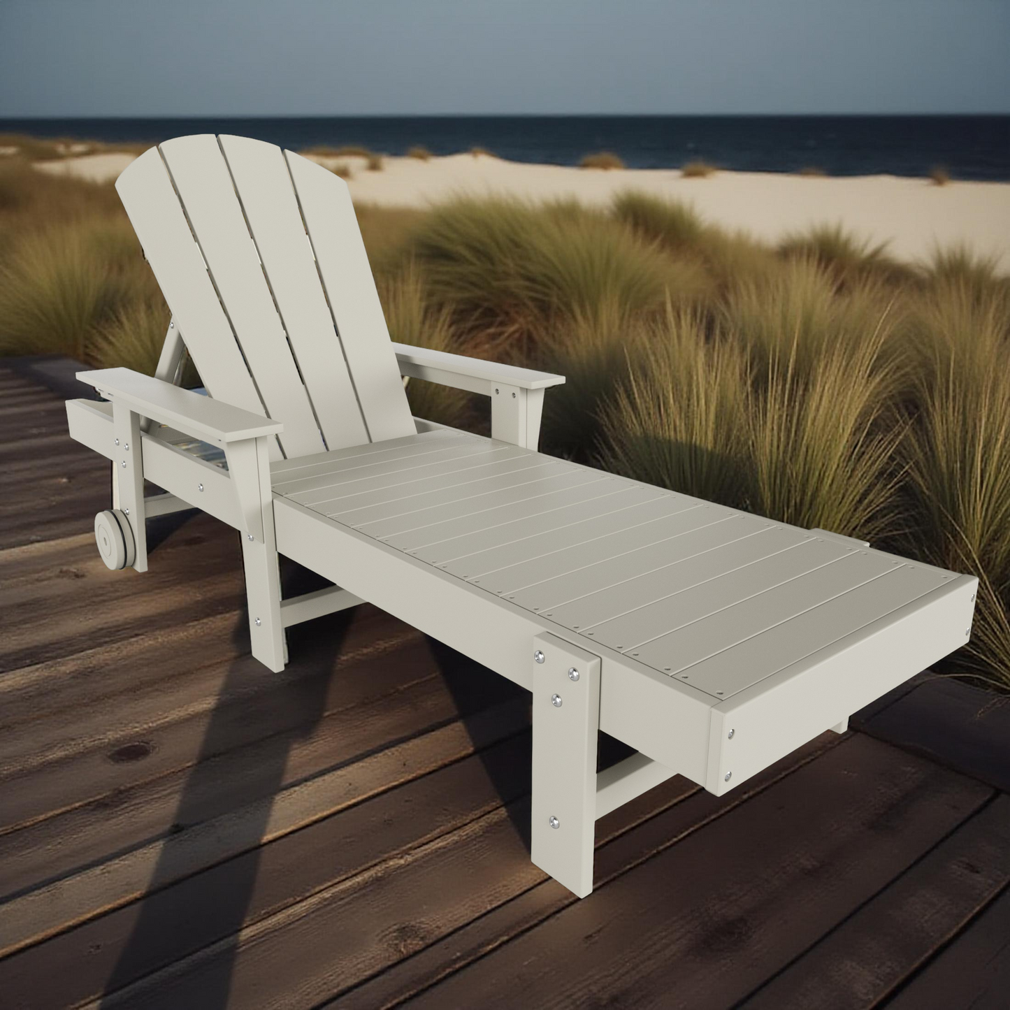 Chatham All-Weather Outdoor Adirondack Reclining Sun Lounger With Arms Rests & Wheels