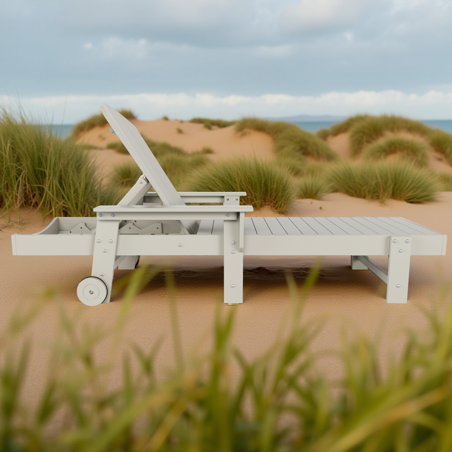 Chatham All-Weather Outdoor Adirondack Reclining Sun Lounger With Arms Rests & Wheels