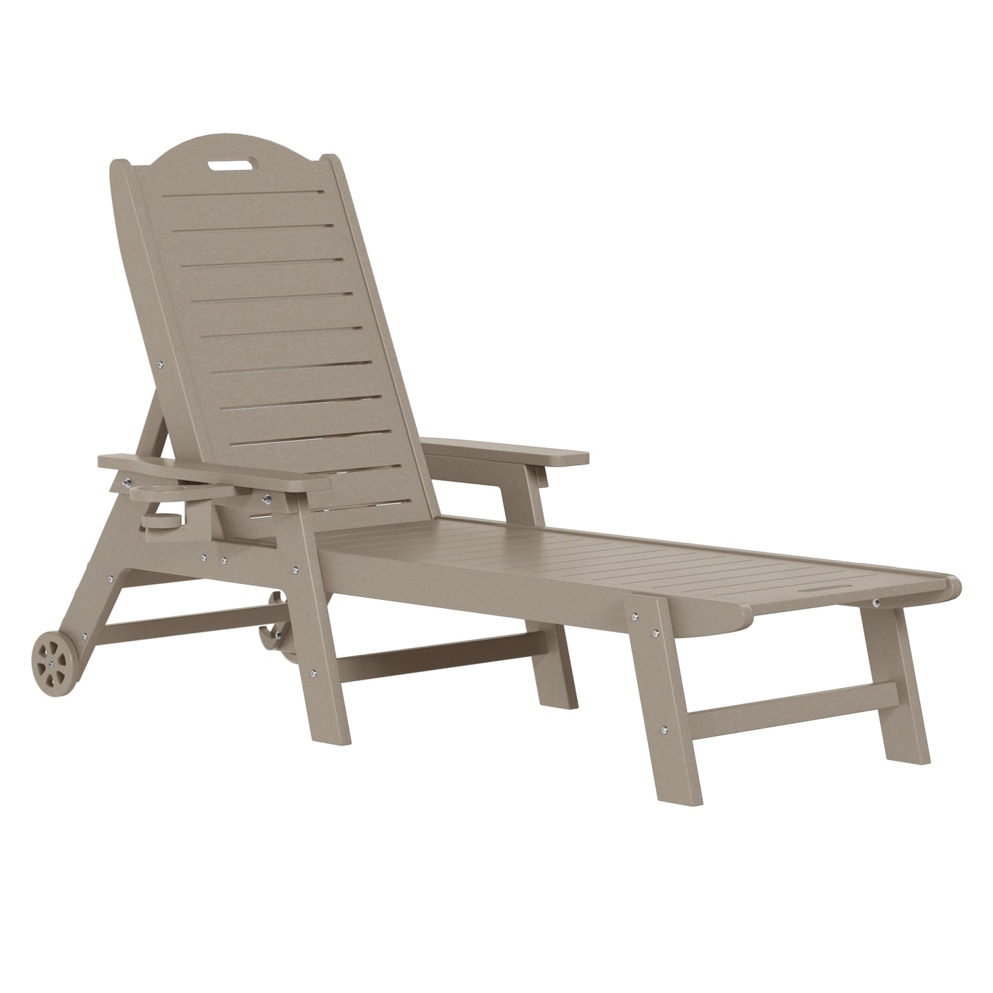 Santa Barbara Reclining Chaise Lounge with Cup Holder and Wheels