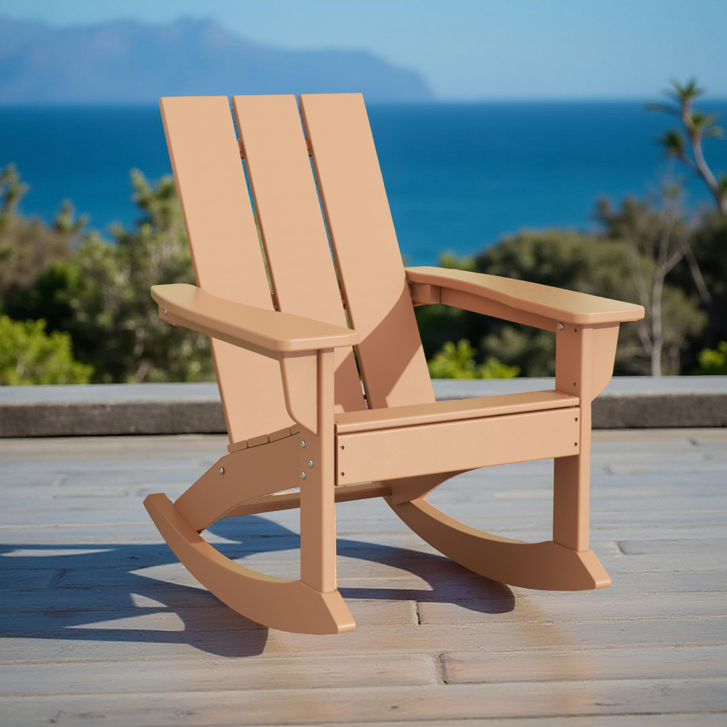 Malibu Modern All-Weather Outdoor Rocking Adirondack Chair