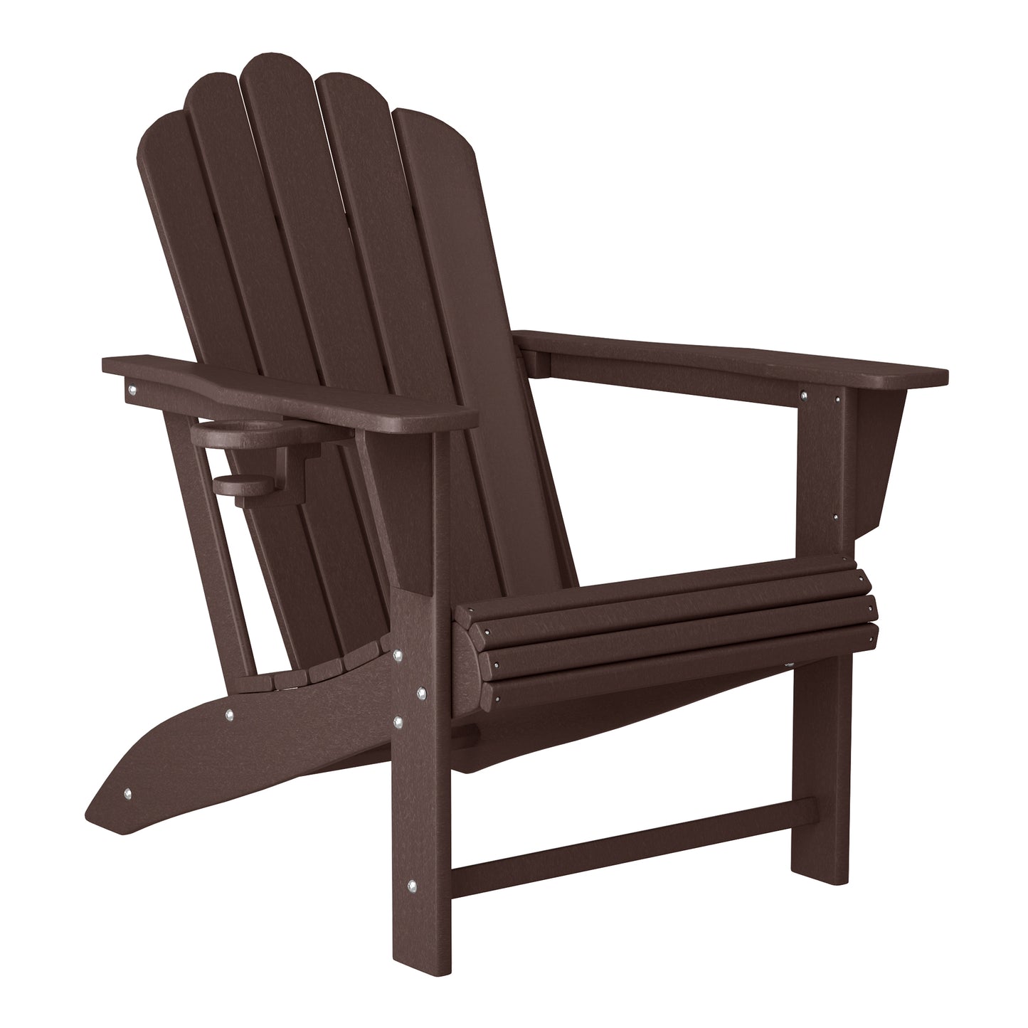 Tahoe All-Weather Outdoor Poly Adirondack Chair with Retractable Cup Holder