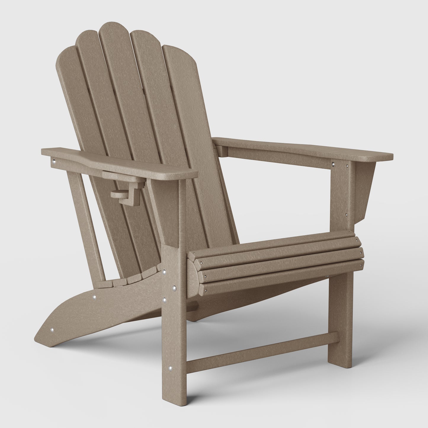 Tahoe All-Weather Outdoor Poly Adirondack Chair with Retractable Cup Holder