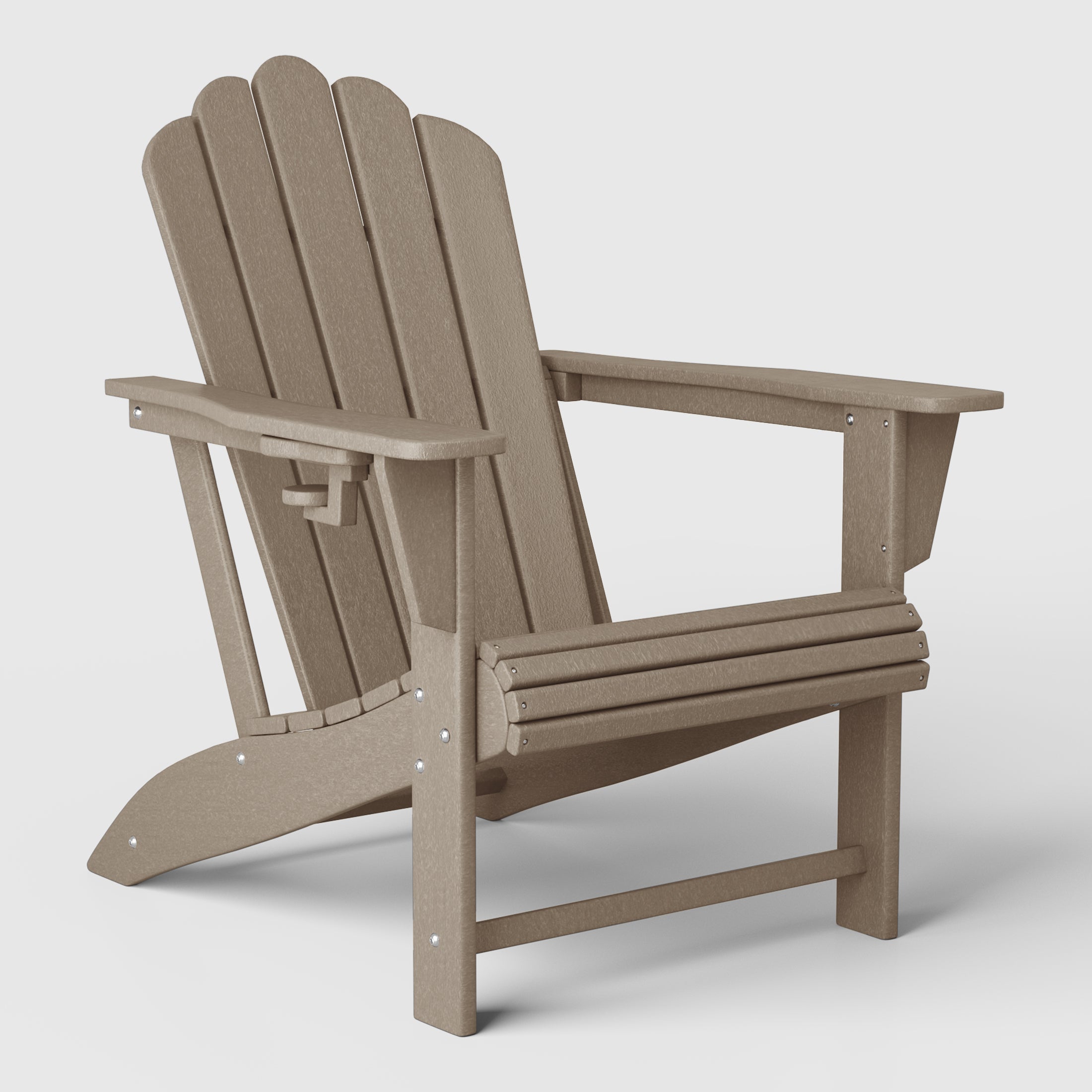 Tahoe All-Weather Outdoor Poly Adirondack Chair with Retractable Cup Holder