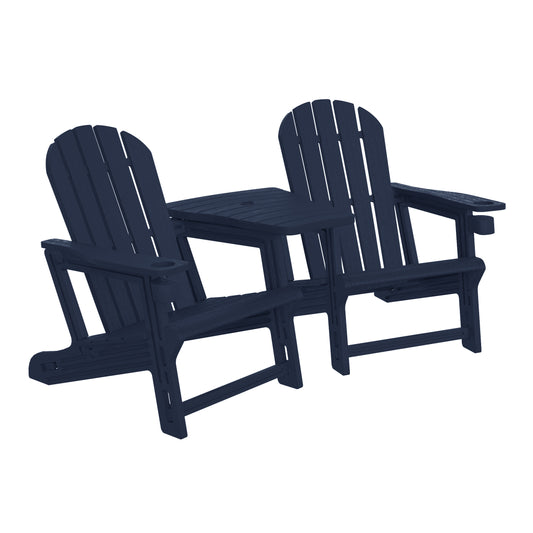 Set of Snap'n Lock Adirondack Chairs with Connecting Wedge Table (No Tools or Hardware)