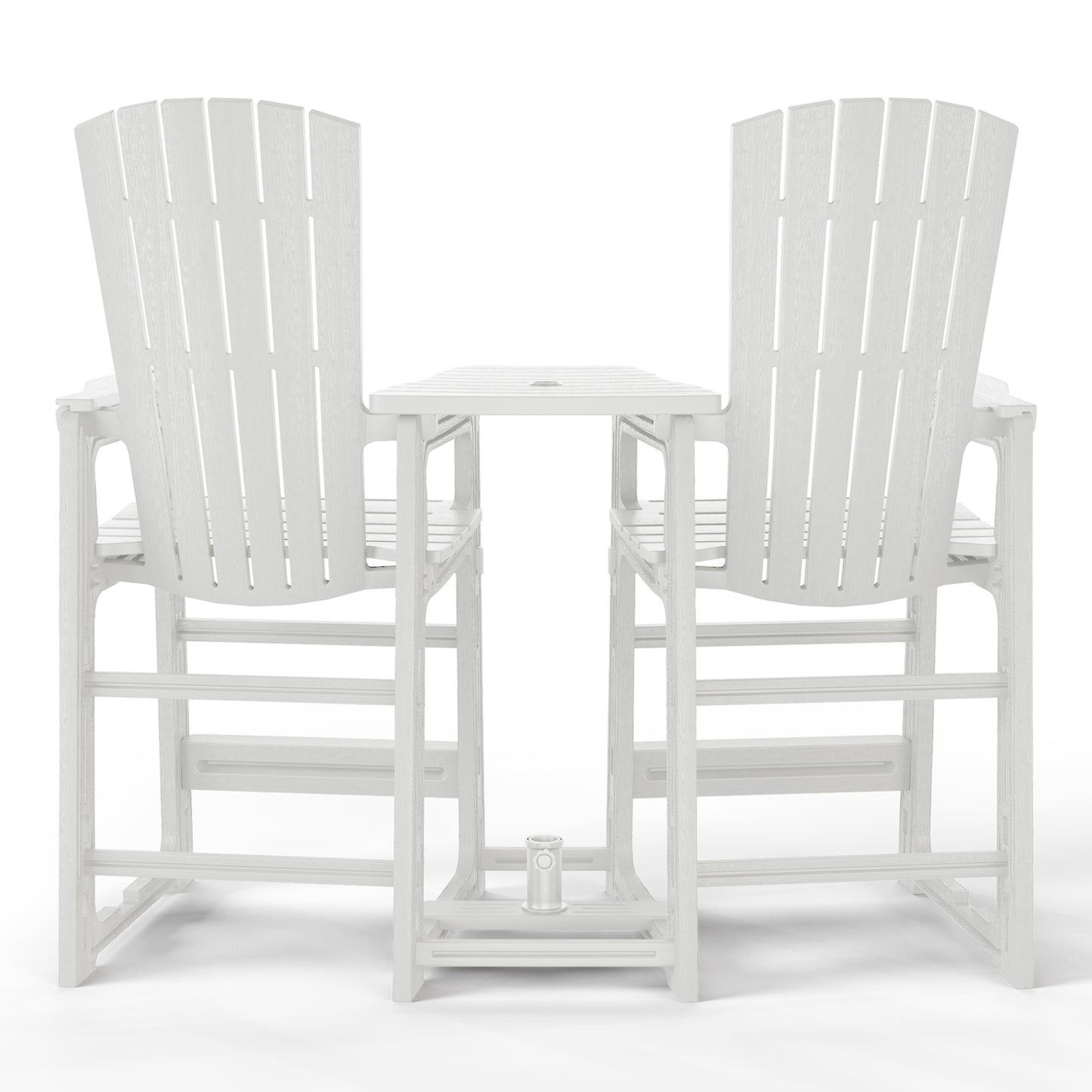 Snap’n Lock Adirondack Balcony Two-Chair Set with Connecting Wedge Table (No Tools or Hardware Required)
