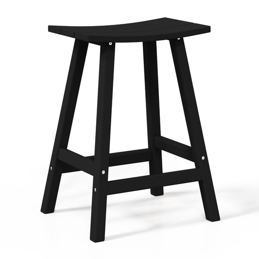 Stockholm All-Weather Outdoor Saddle Counter Stool (24" Height)