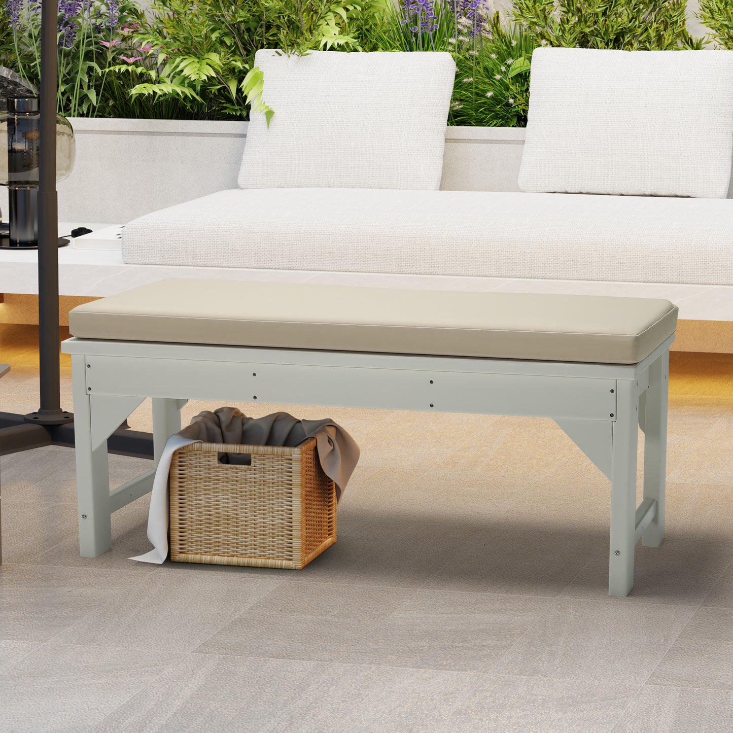 Water Repellent Outdoor Patio Bench Seat Cushion