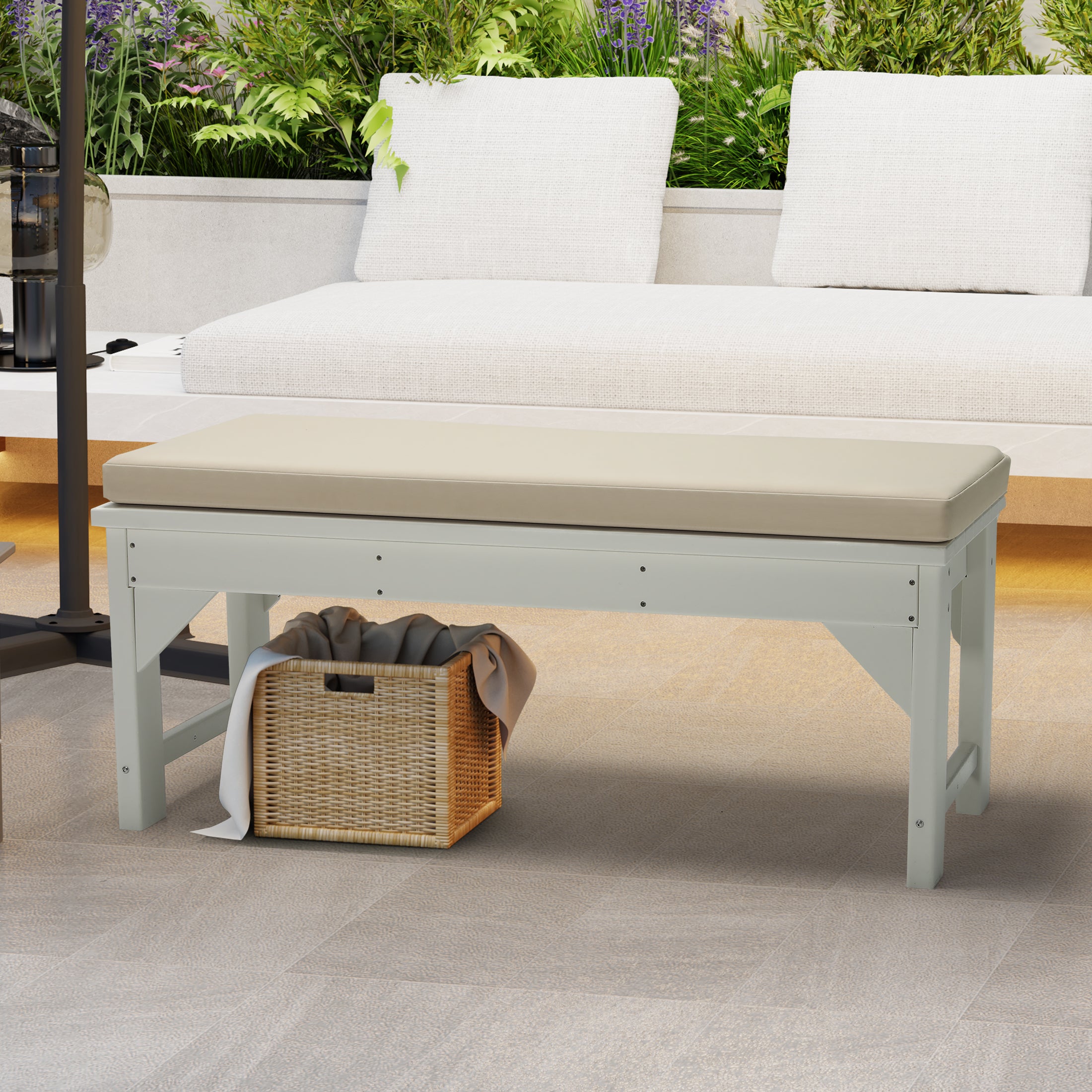 Water Repellent Outdoor Patio Bench Seat Cushion