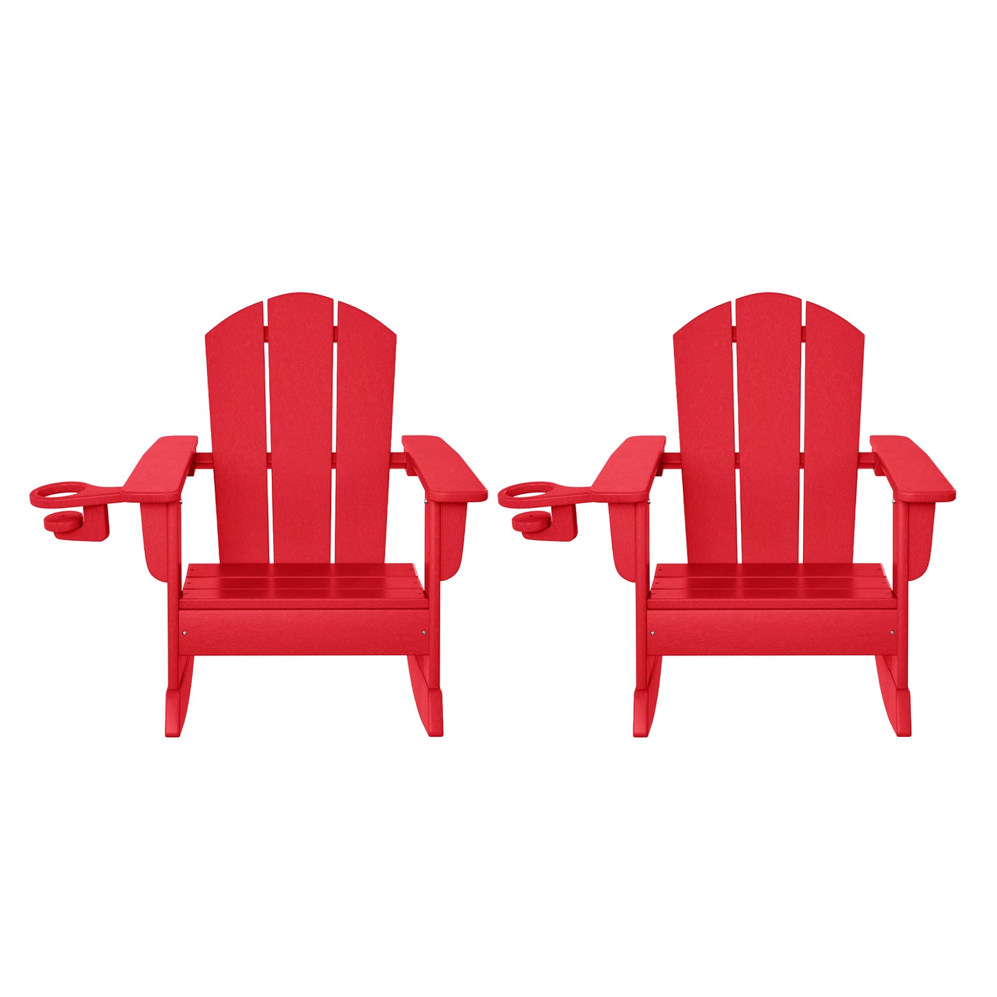 Tiny Terraces Kids Adirondack Rocking Chair with Cup Holder (Set of 2)