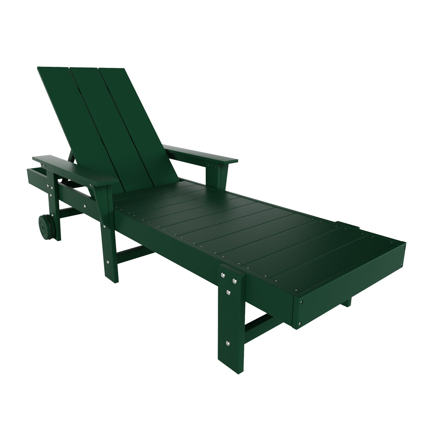 Malibu Modern All-Weather Outdoor Reclining Sun Lounger With Arm Rests & Wheels