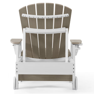 Heritage Ridge Adirondack Chaise Lounge with Arms and Wheels With Cup Holder