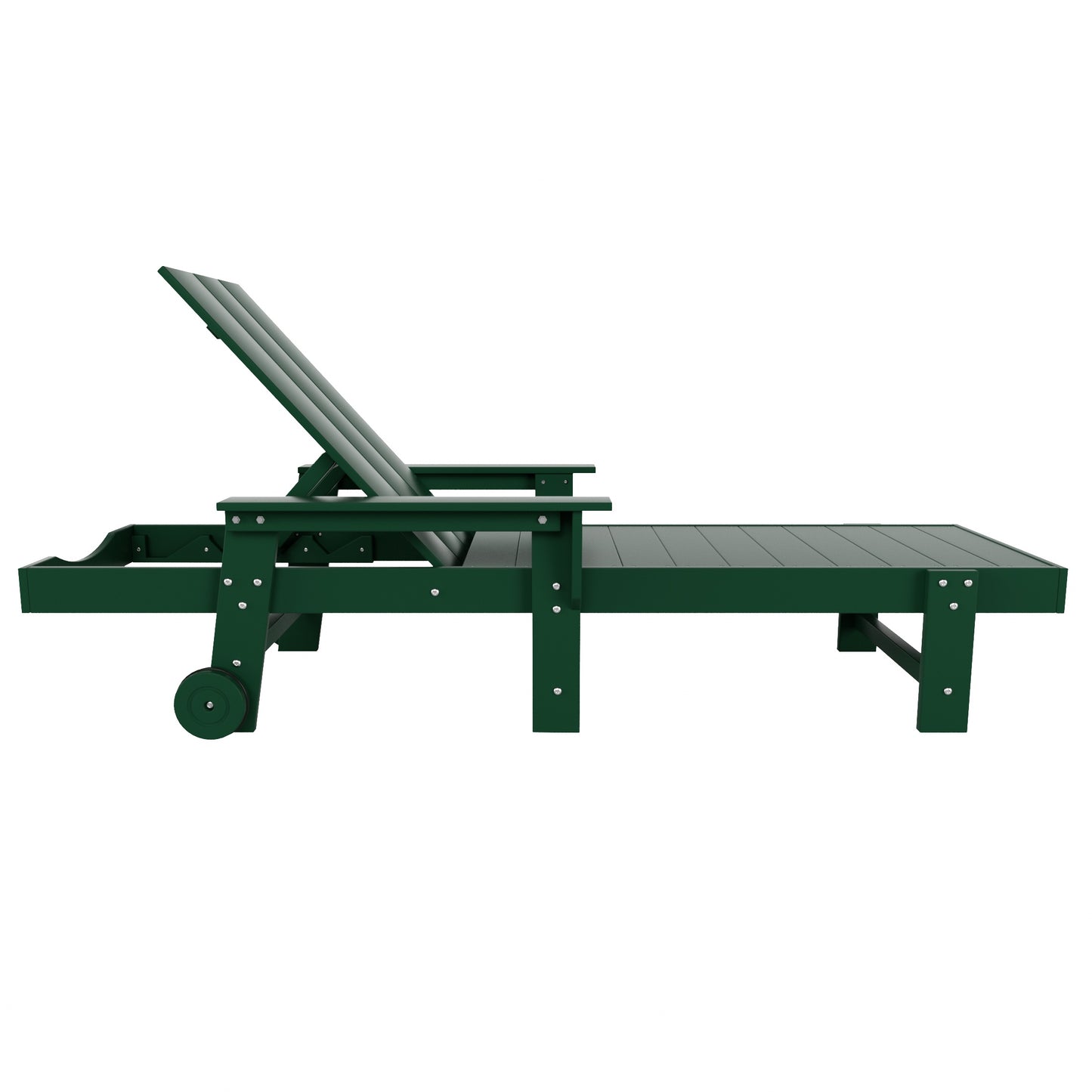 Malibu Modern All-Weather Outdoor Reclining Sun Lounger With Arm Rests & Wheels