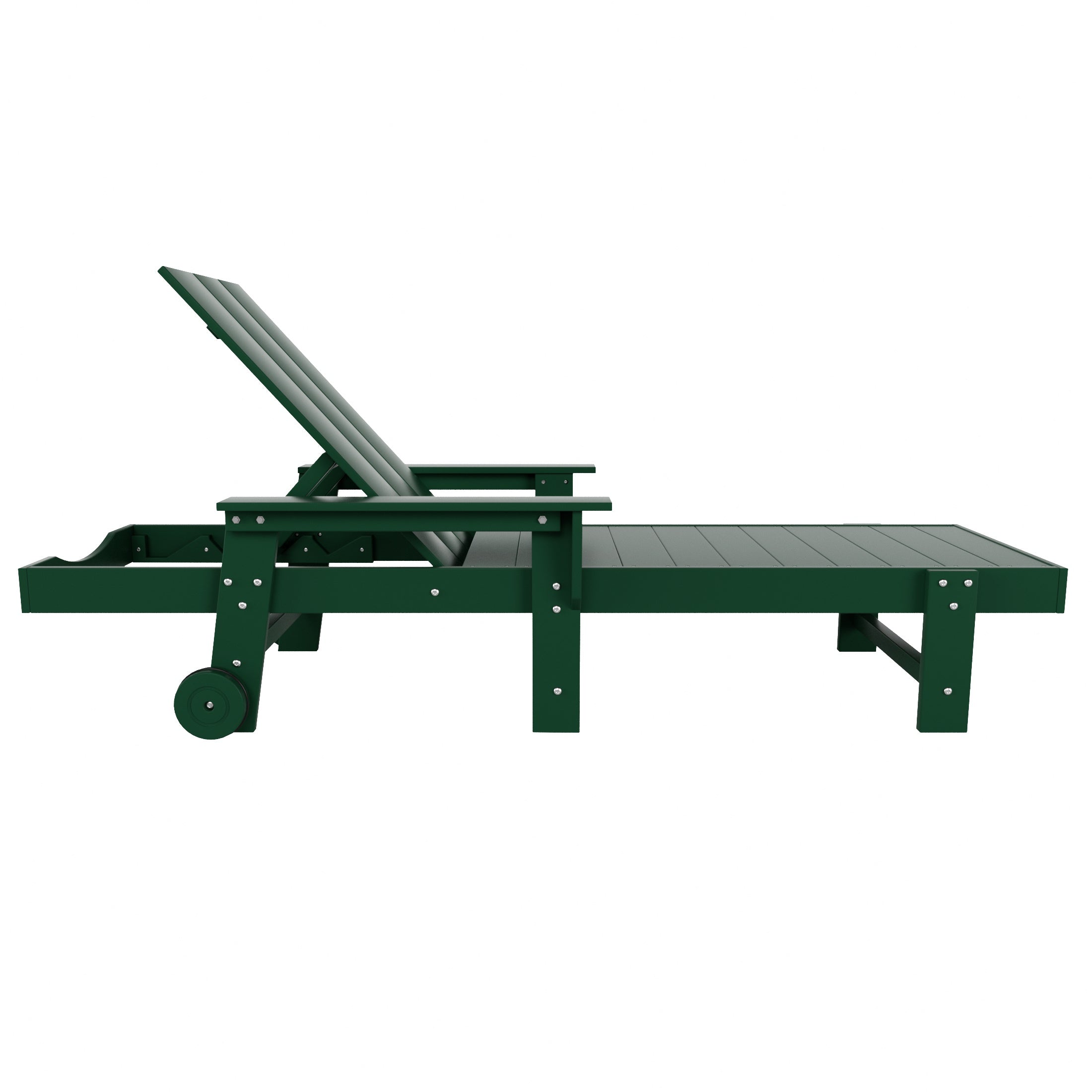 Malibu Modern All-Weather Outdoor Reclining Sun Lounger With Arm Rests & Wheels