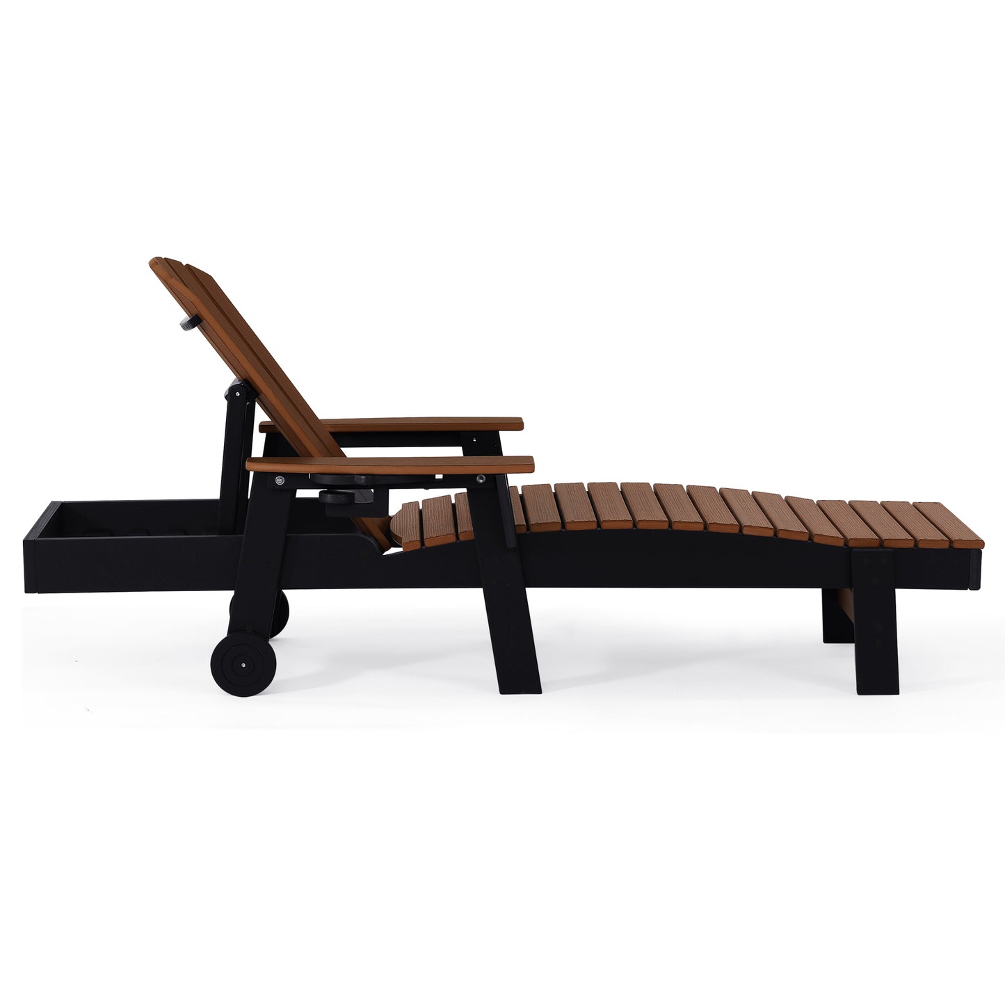 Heritage Ridge Adirondack Chaise Lounge with Arms and Wheels With Cup Holder