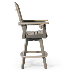Heritage Ridge Adirondack Swivel Bar Chair With Cup Holder