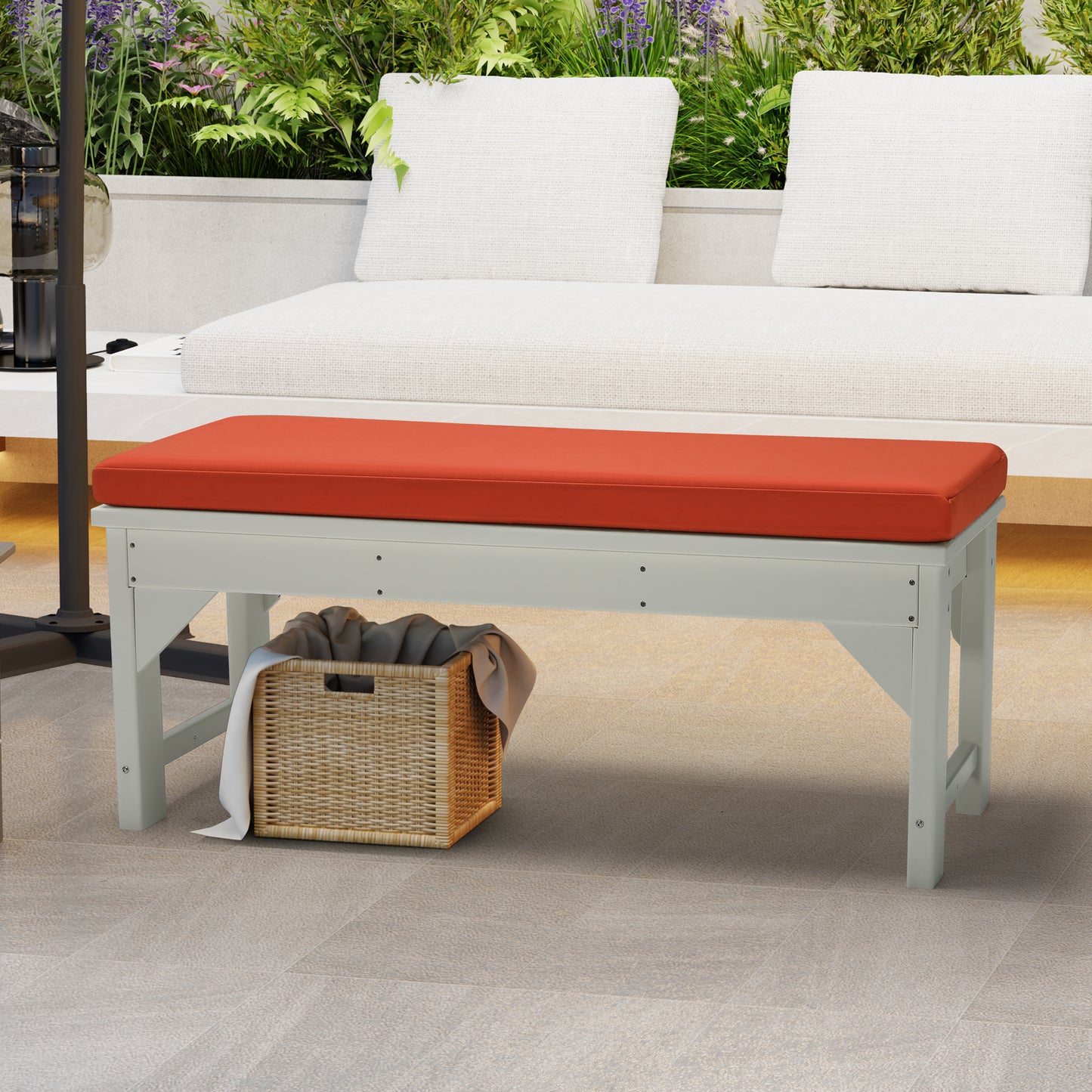 Water Repellent Outdoor Patio Bench Seat Cushion