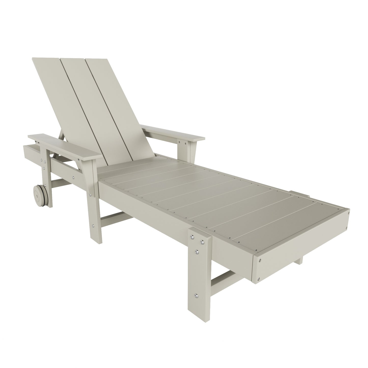 Malibu Modern All-Weather Outdoor Reclining Sun Lounger With Arm Rests & Wheels