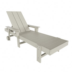 Malibu Modern All-Weather Outdoor Reclining Sun Lounger With Arm Rests & Wheels