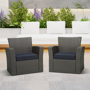Outdoor Patio Furniture Seat Chair Square Cushions with Piping. Set of 2, 20" x 19"