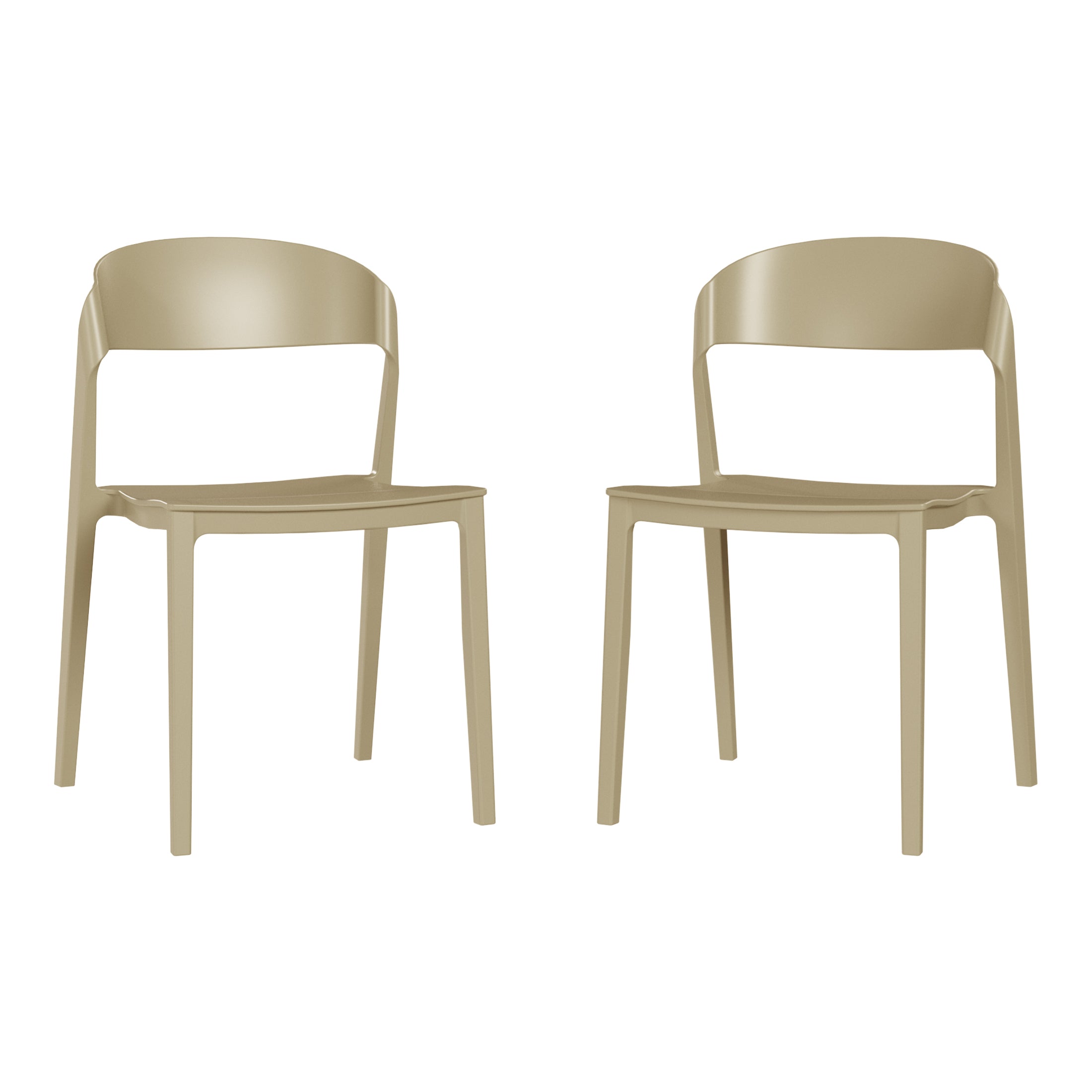 Patio Stacking Dining Side Chair (Set of 2)