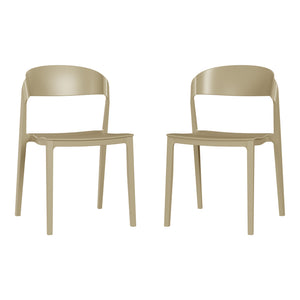 Patio Stacking Dining Side Chair (Set of 2)