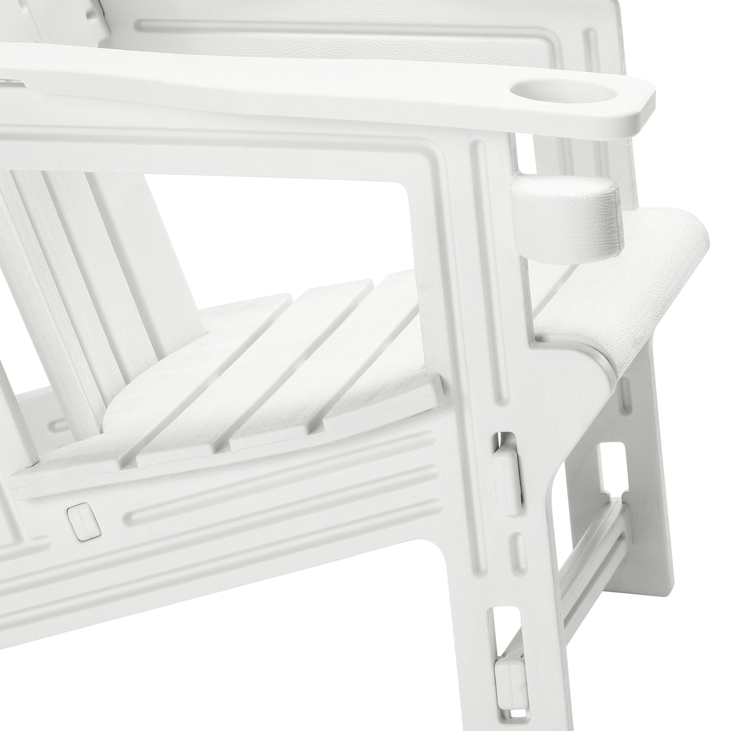 Set of Snap'n Lock Adirondack Chairs with Connecting Wedge Table (No Tools or Hardware)