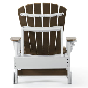 Heritage Ridge Adirondack Chaise Lounge with Arms and Wheels With Cup Holder