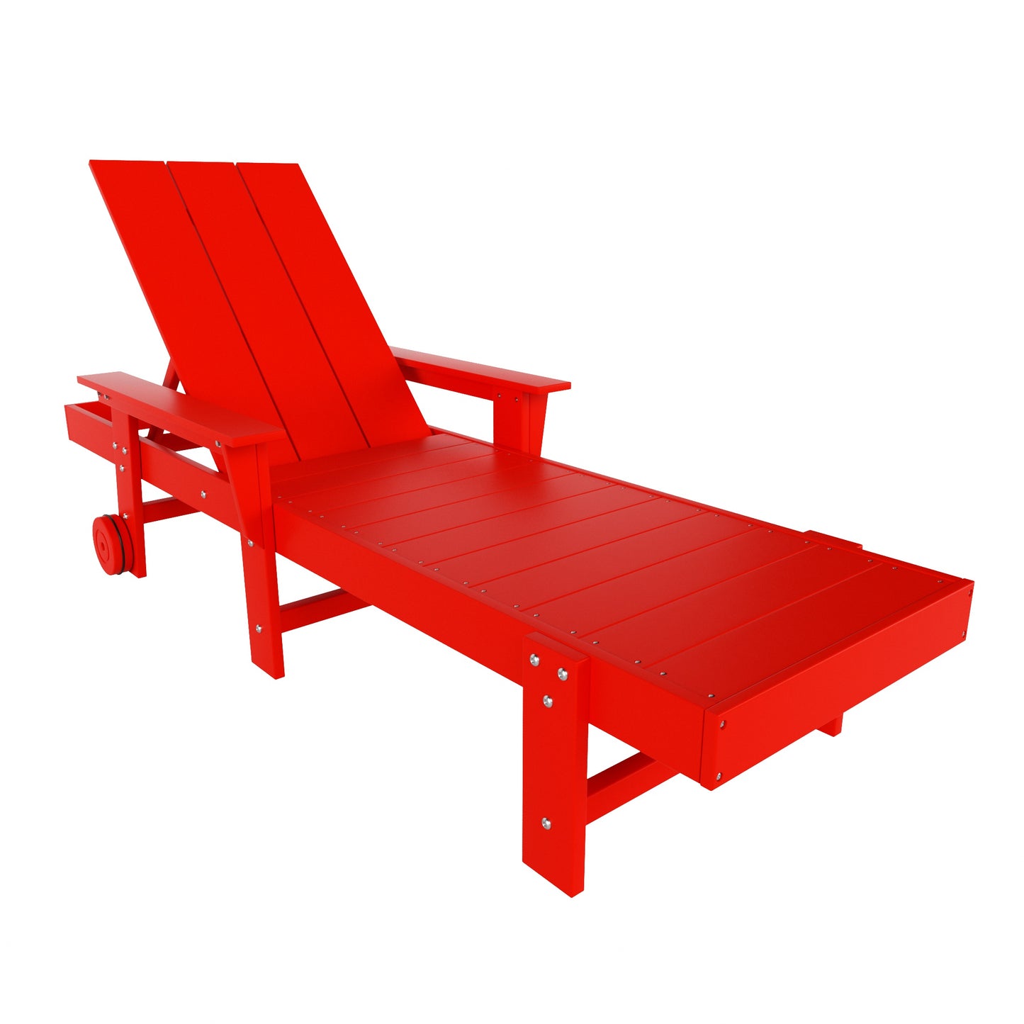 Malibu Modern All-Weather Outdoor Reclining Sun Lounger With Arm Rests & Wheels