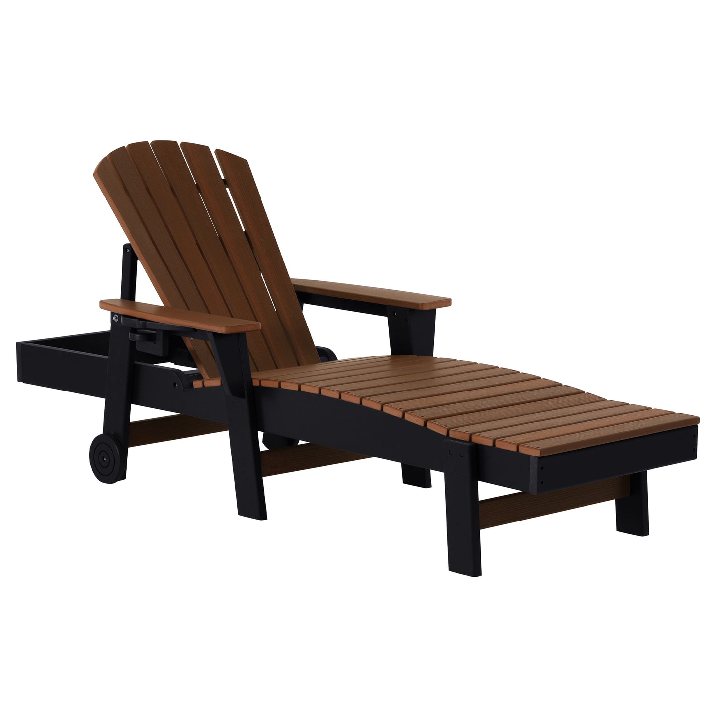 Heritage Ridge Adirondack Chaise Lounge with Arms and Wheels With Cup Holder