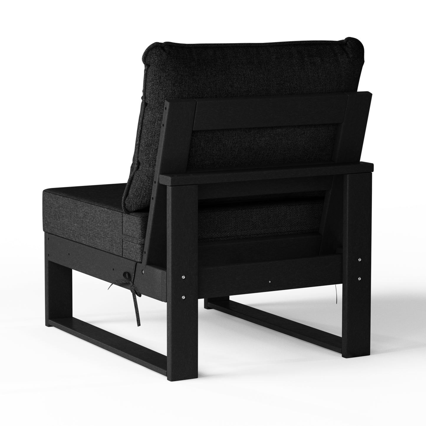 Signature All-Weather Outdoor Modular Deep Seating Cushioned Side Chair (Center Sectional Seat)