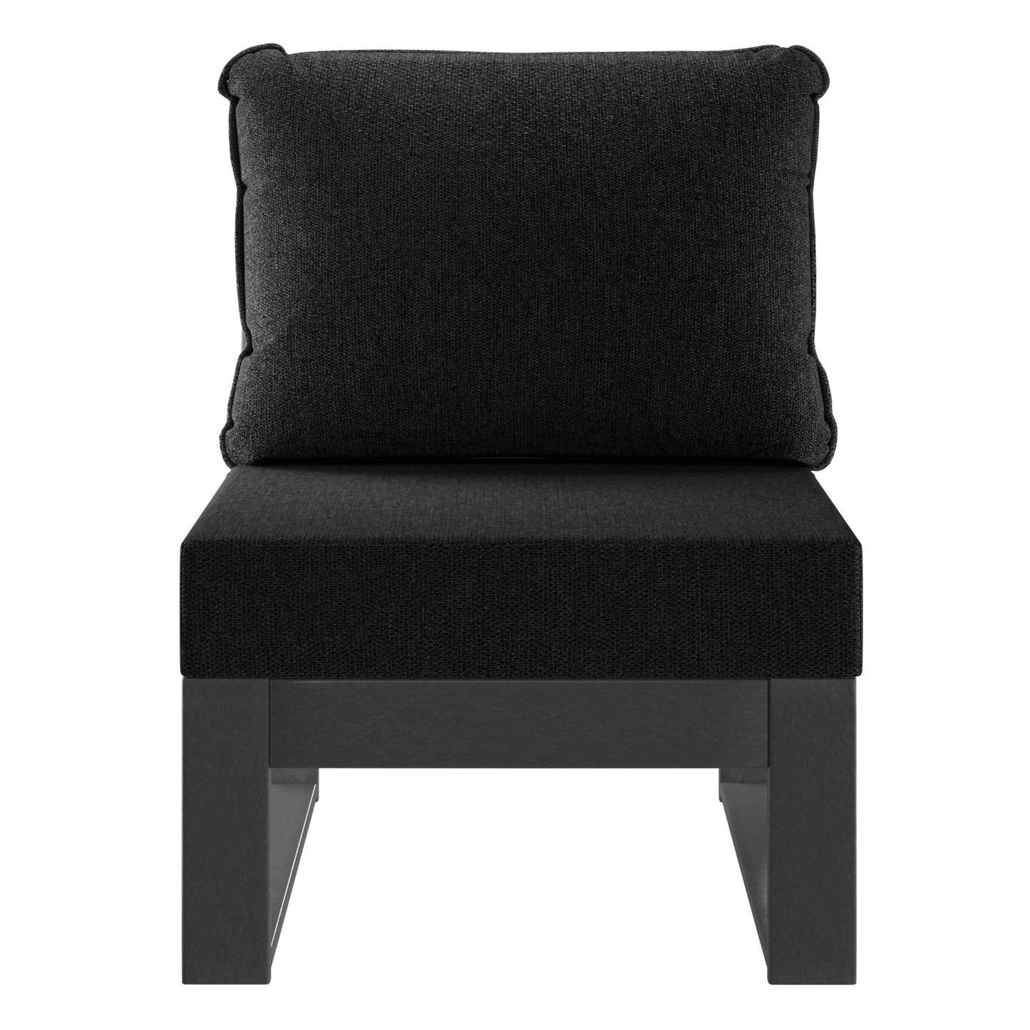Signature All-Weather Outdoor Modular Deep Seating Cushioned Side Chair (Center Sectional Seat)