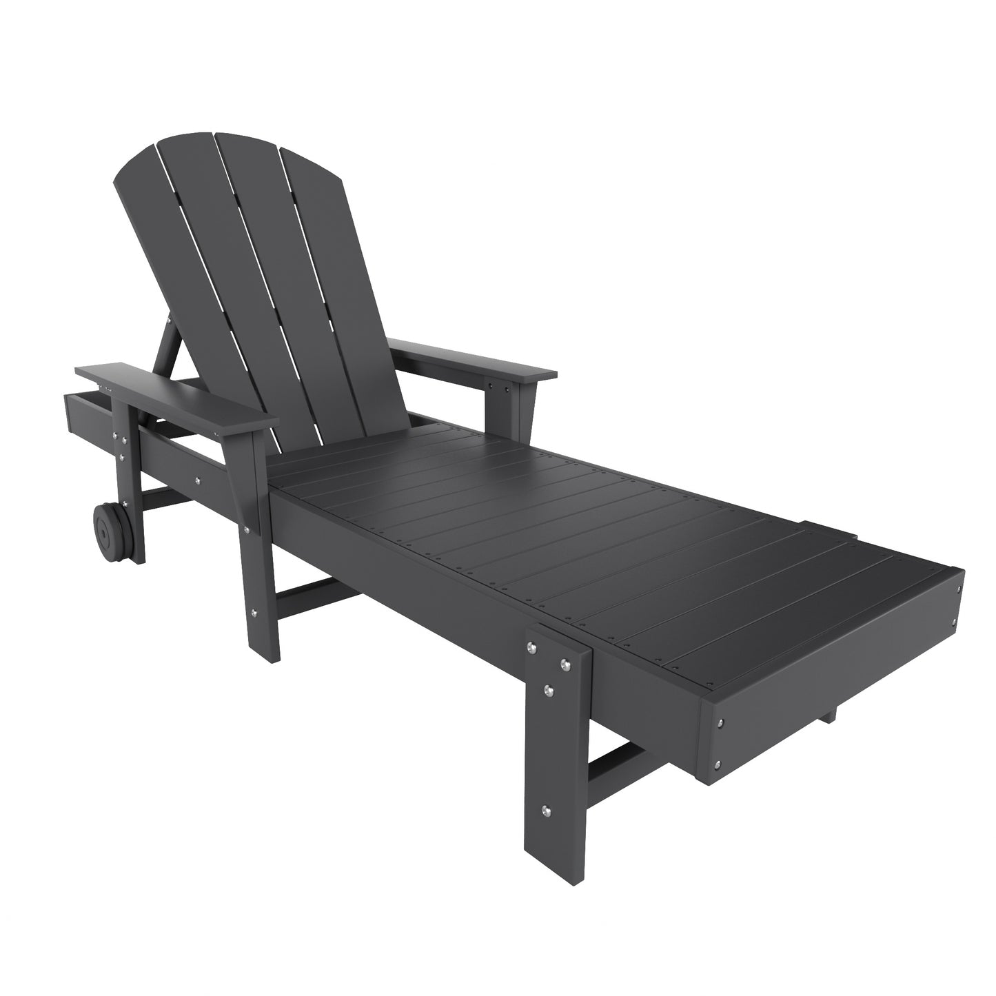 Chatham All-Weather Outdoor Adirondack Reclining Sun Lounger With Arms Rests & Wheels