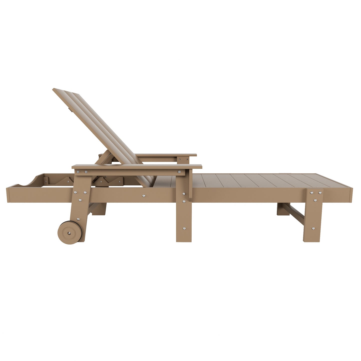 Malibu Modern All-Weather Outdoor Reclining Sun Lounger With Arm Rests & Wheels