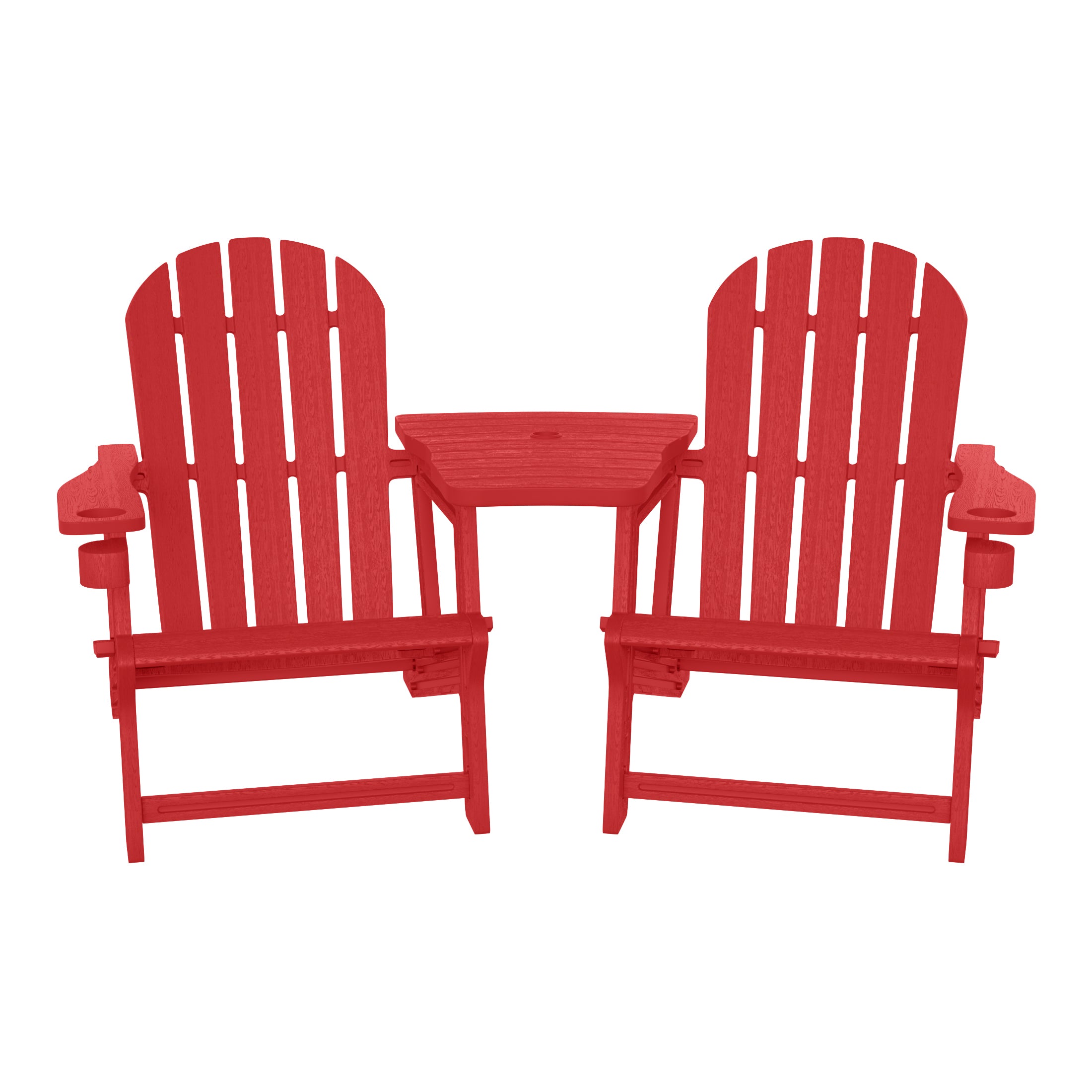 Set of Snap'n Lock Adirondack Chairs with Connecting Wedge Table (No Tools or Hardware)