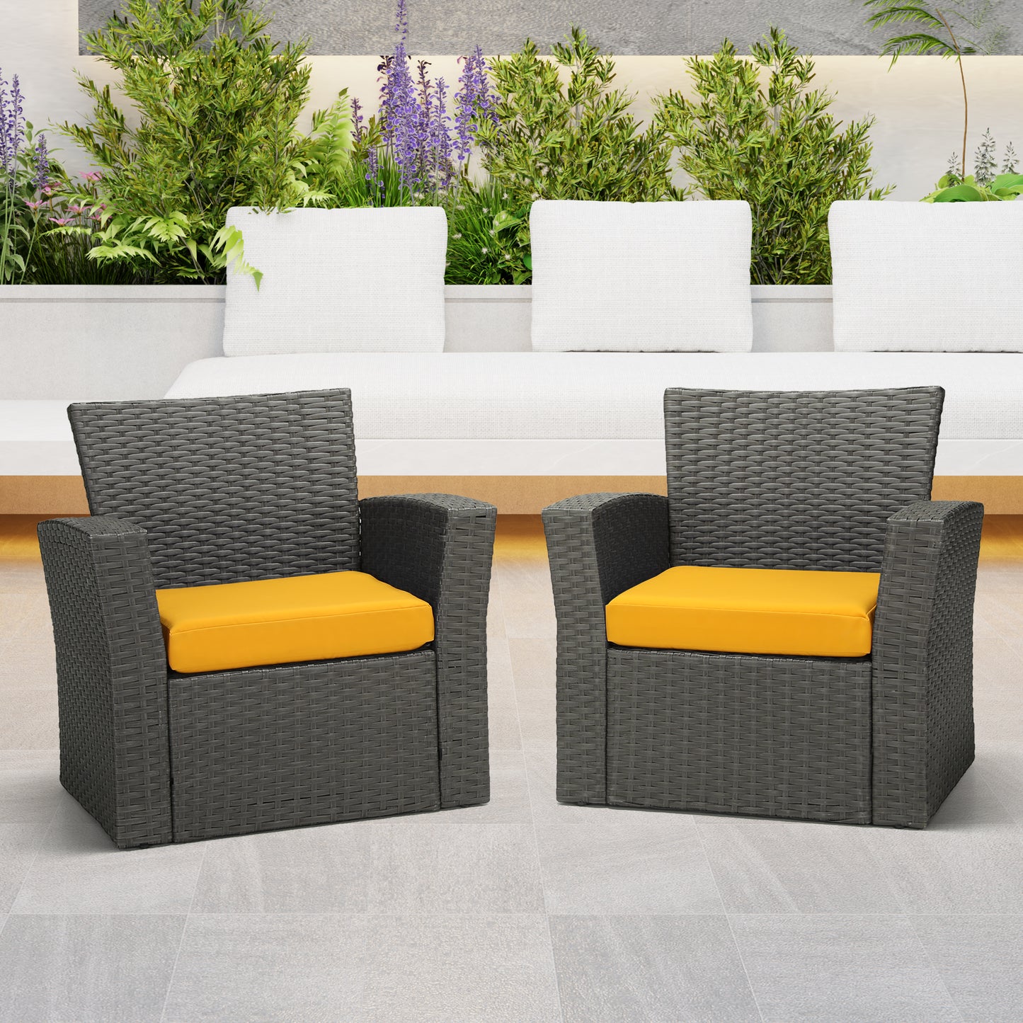 Outdoor Patio Furniture Seat Chair Square Cushions Set of 2, 20" x 19"