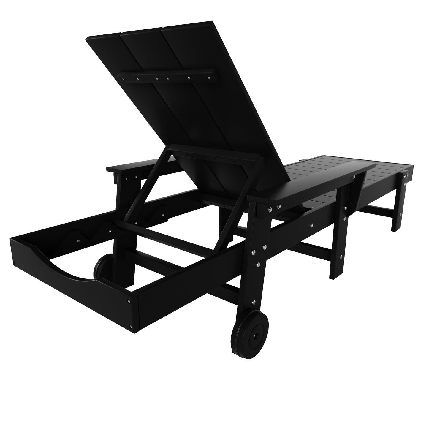 Malibu Modern All-Weather Outdoor Reclining Sun Lounger With Arm Rests & Wheels