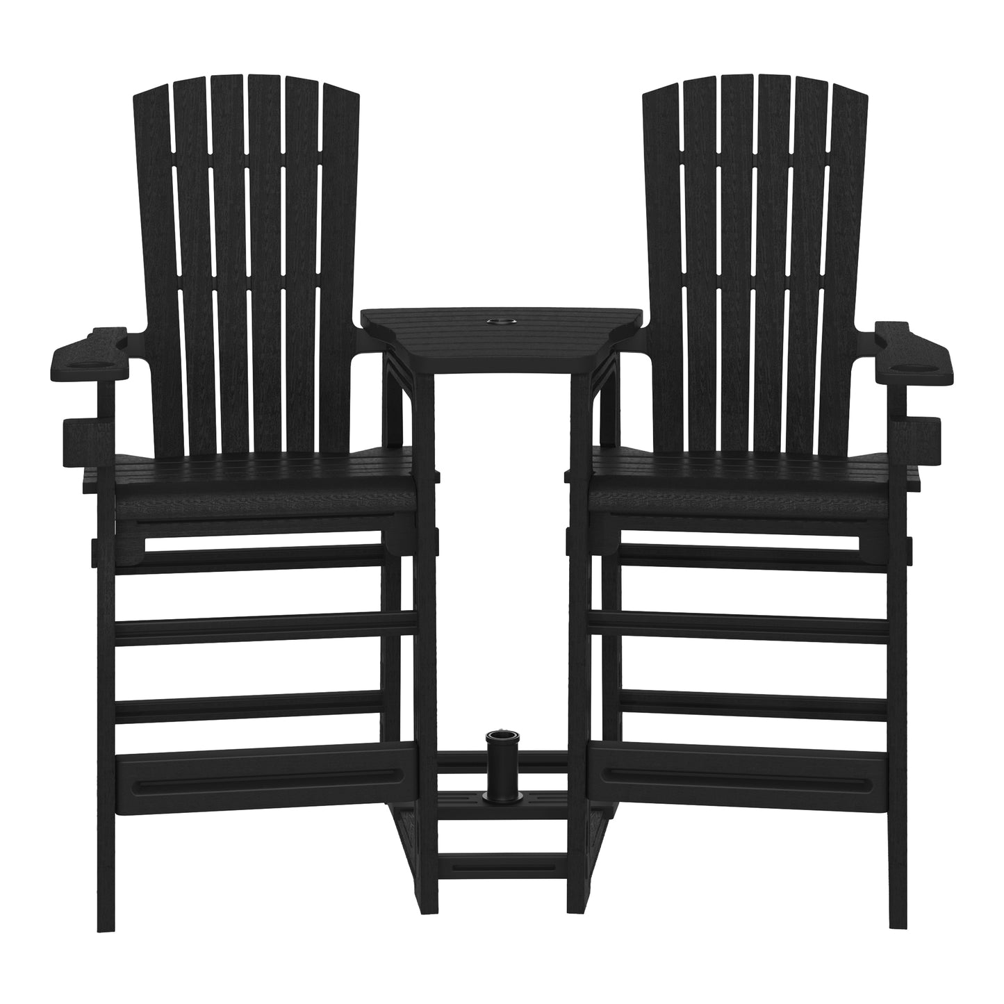 Snap’n Lock Adirondack Balcony Two-Chair Set with Connecting Wedge Table (No Tools or Hardware Required)