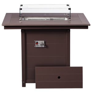 Sedona Rectangular 34" X 46" Counter Fire Pit Table