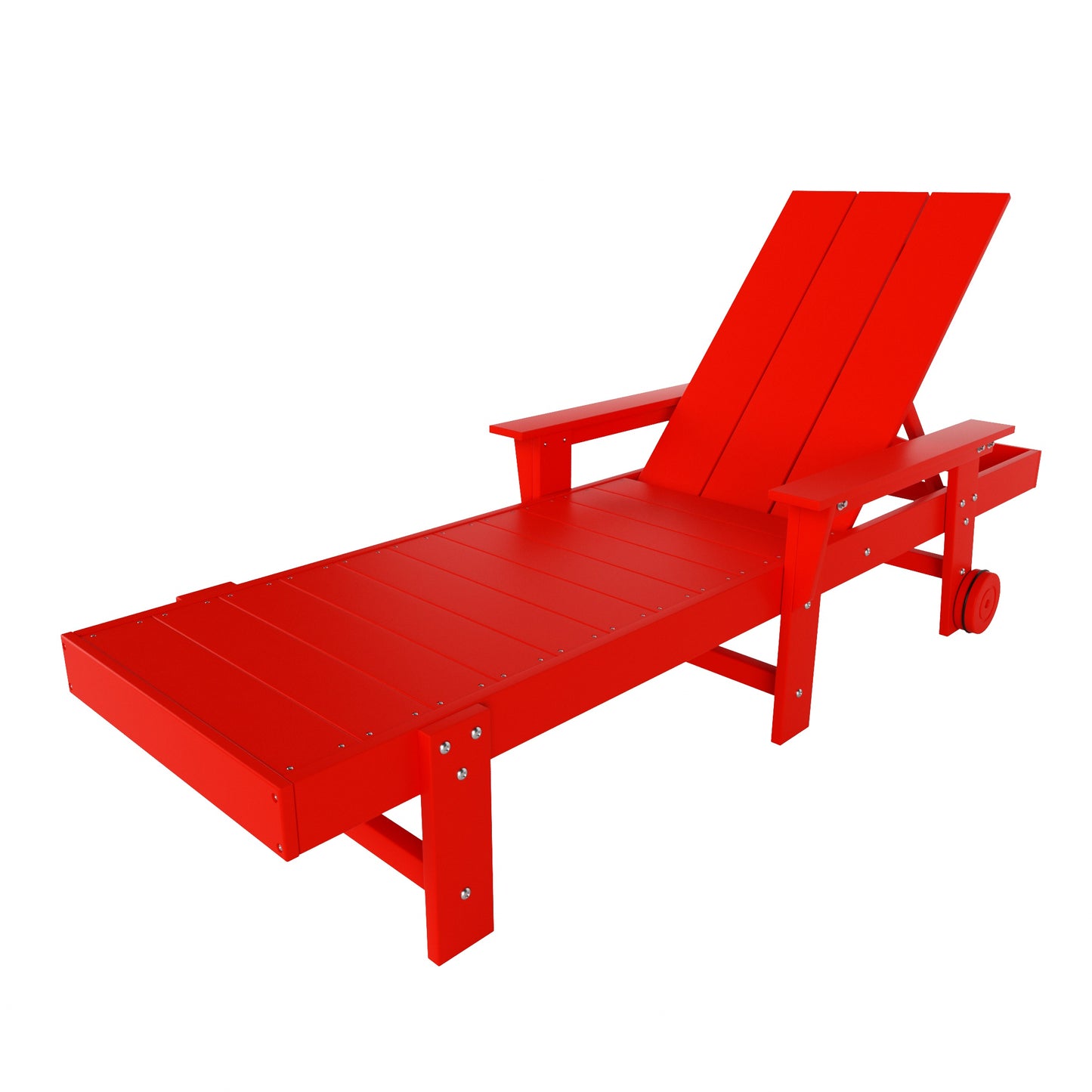 Malibu Modern All-Weather Outdoor Reclining Sun Lounger With Arm Rests & Wheels