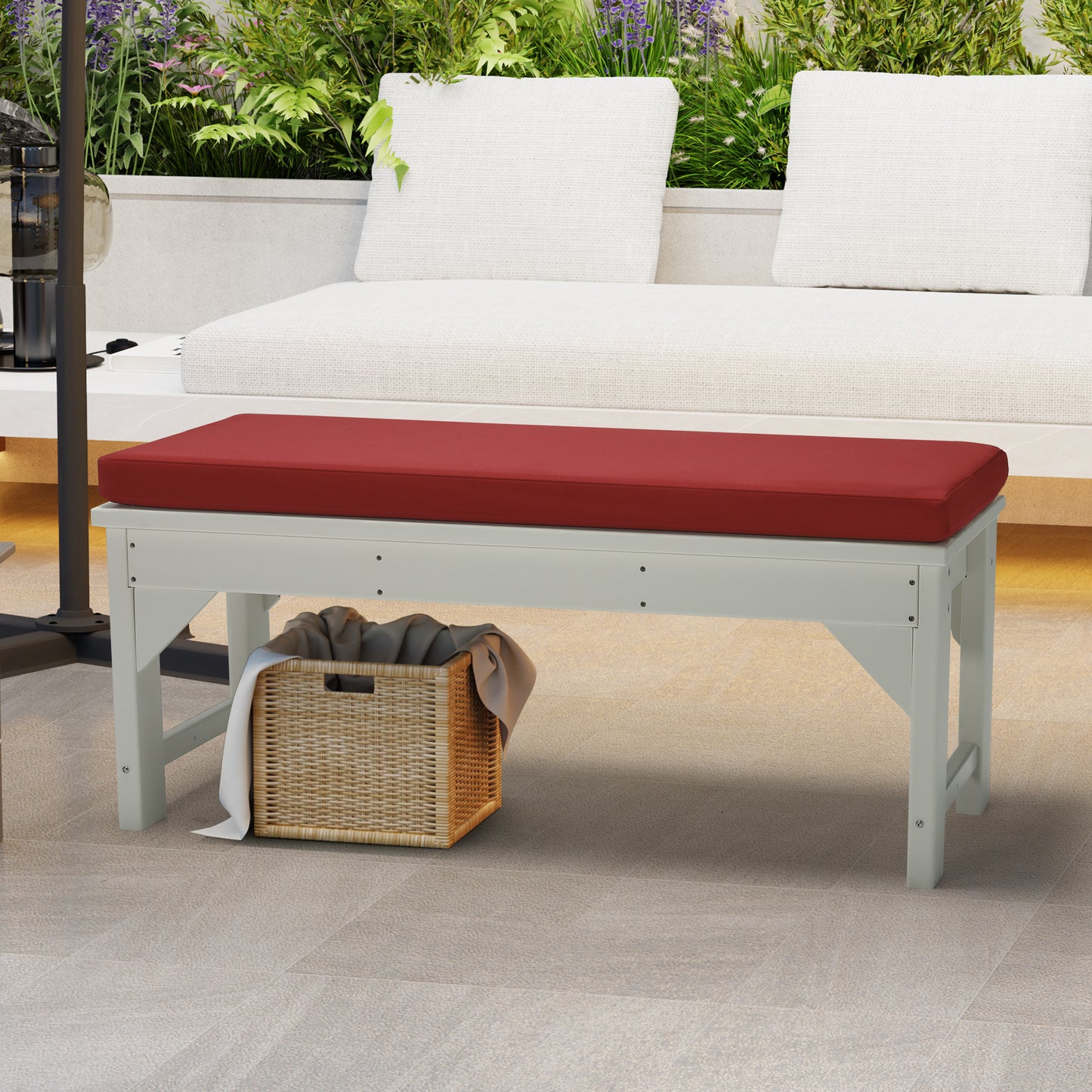 Water Repellent Outdoor Patio Bench Seat Cushion