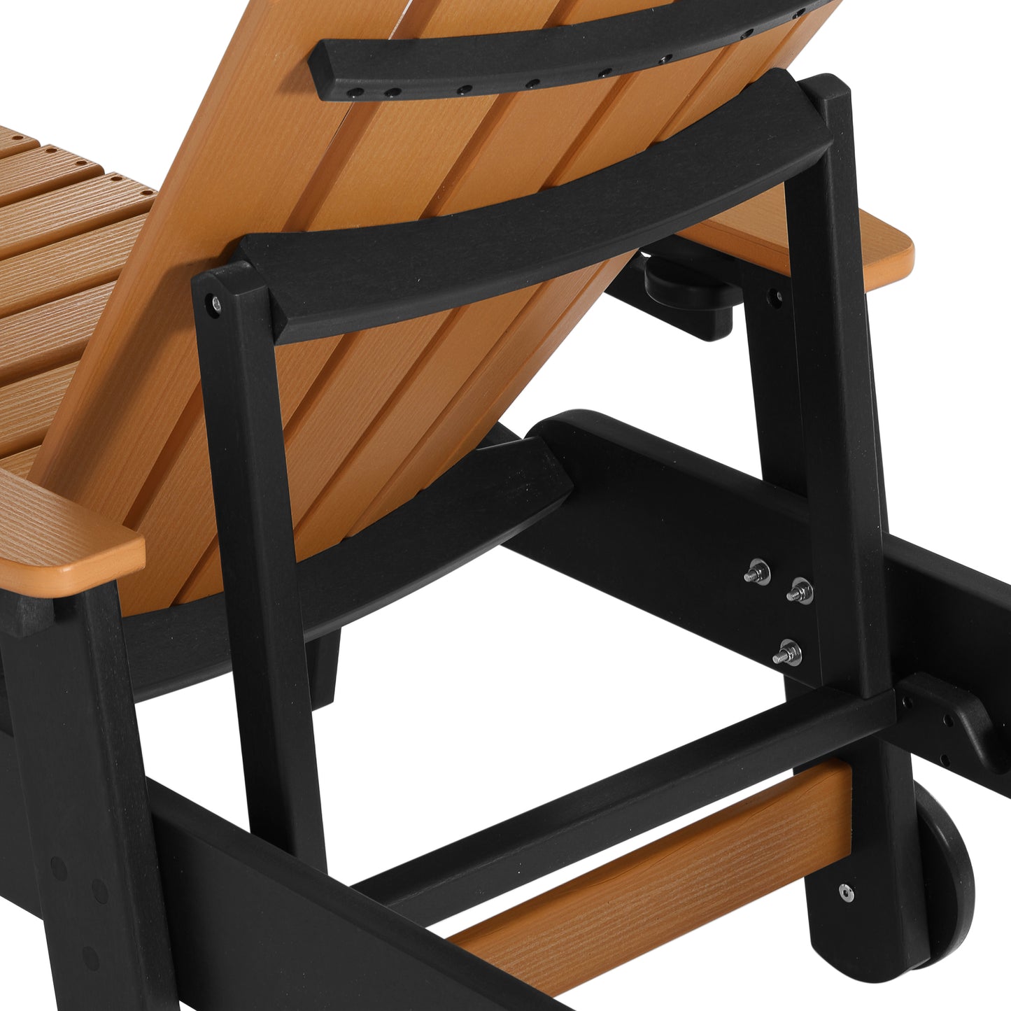 Heritage Ridge Adirondack Chaise Lounge with Arms and Wheels With Cup Holder