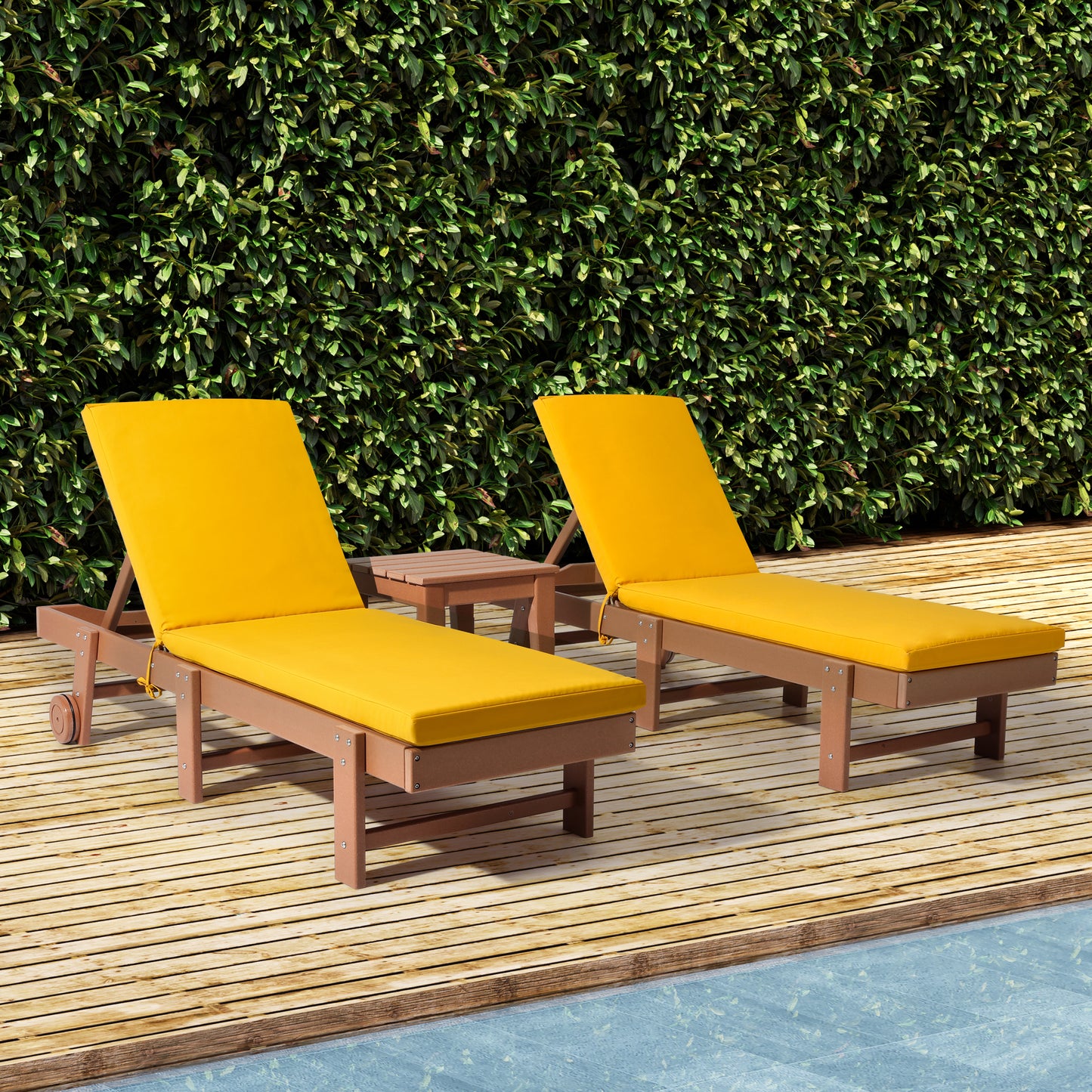 Outdoor Chaise Lounge Chair Cushions Set of 2