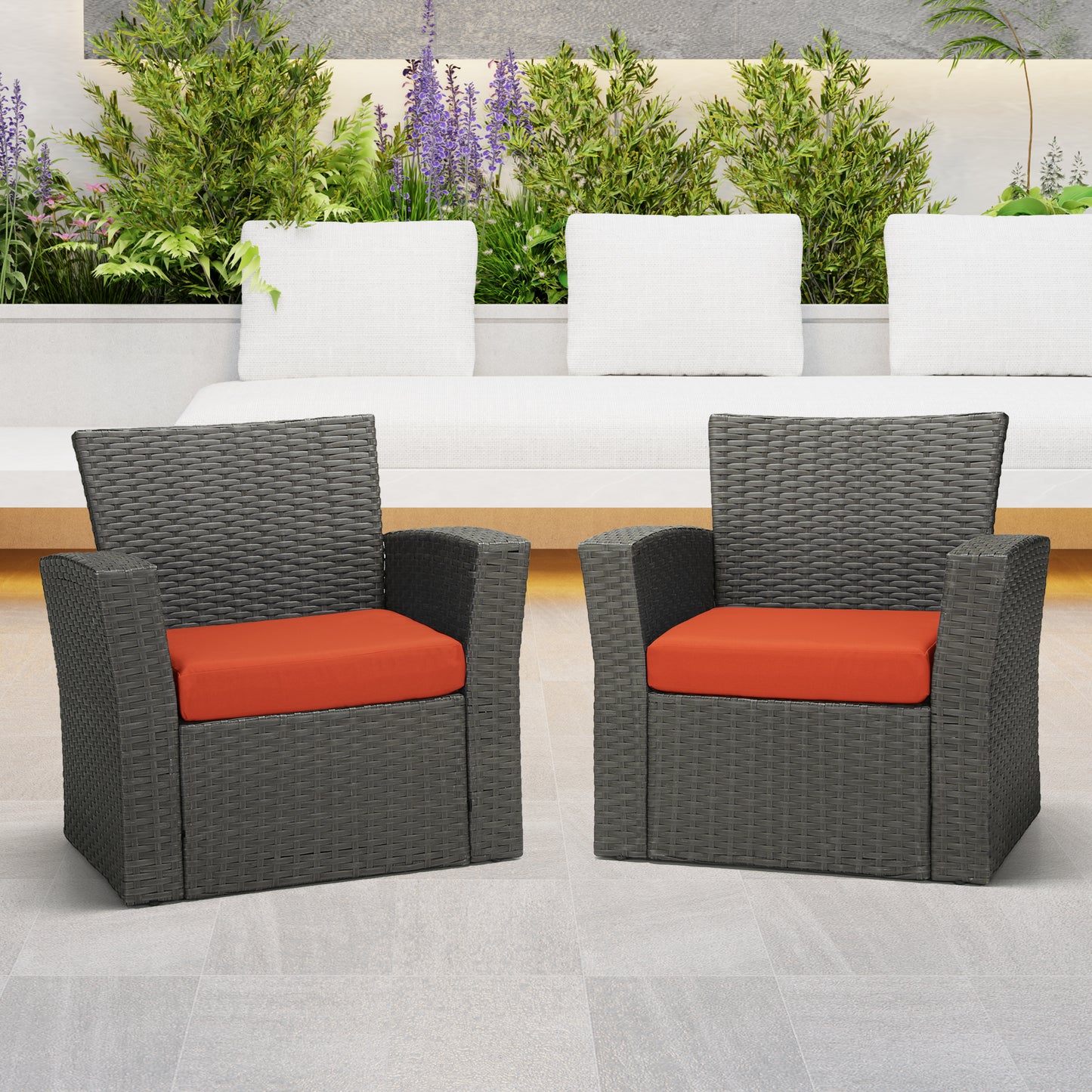 Outdoor Patio Furniture Seat Chair Square Cushions Set of 2, 20" x 19"