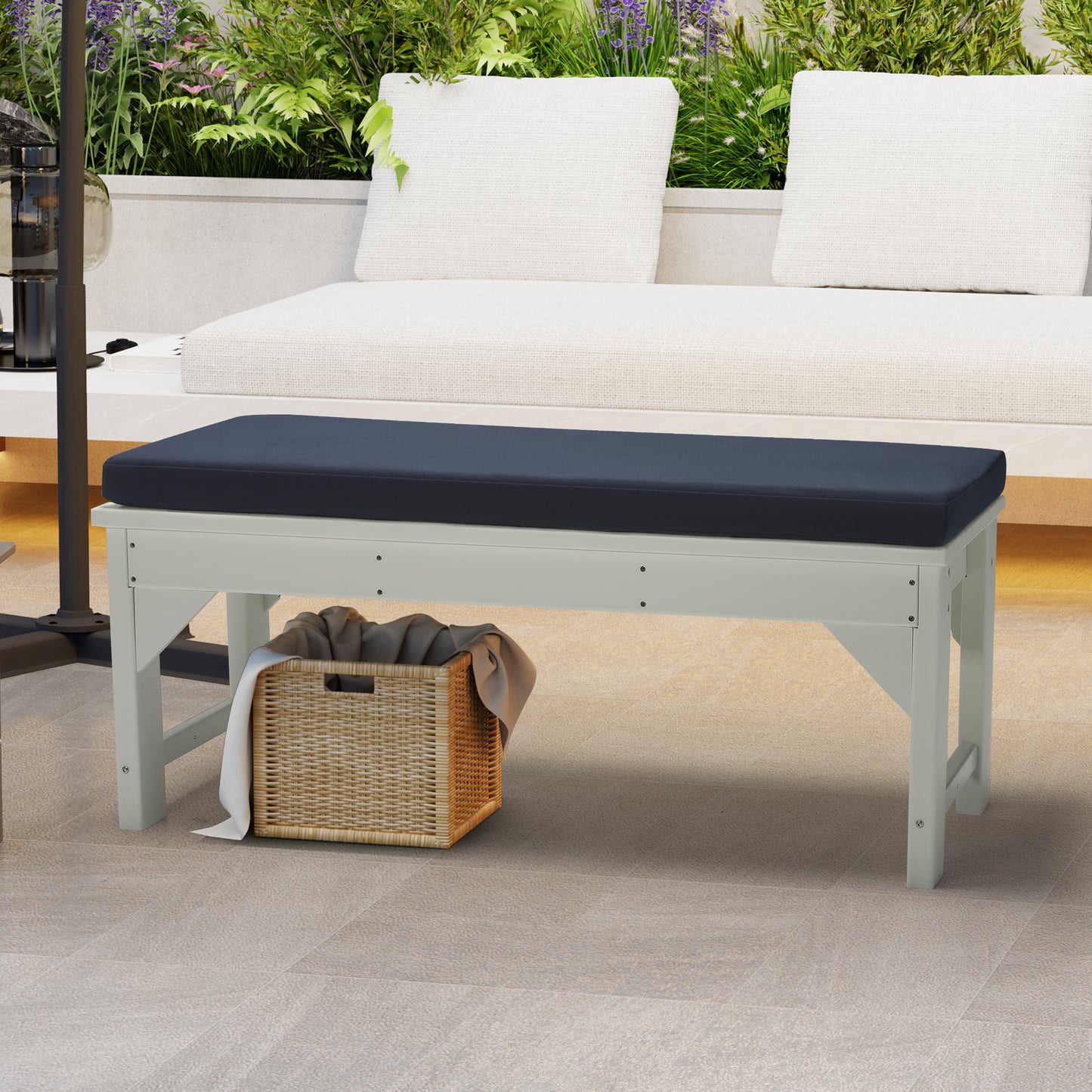 Water Repellent Outdoor Patio Bench Seat Cushion