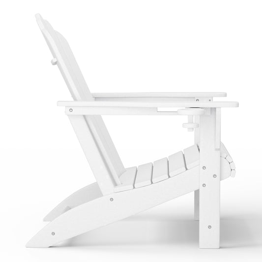 Tahoe All-Weather Outdoor Poly Adirondack Chair with Retractable Cup Holder