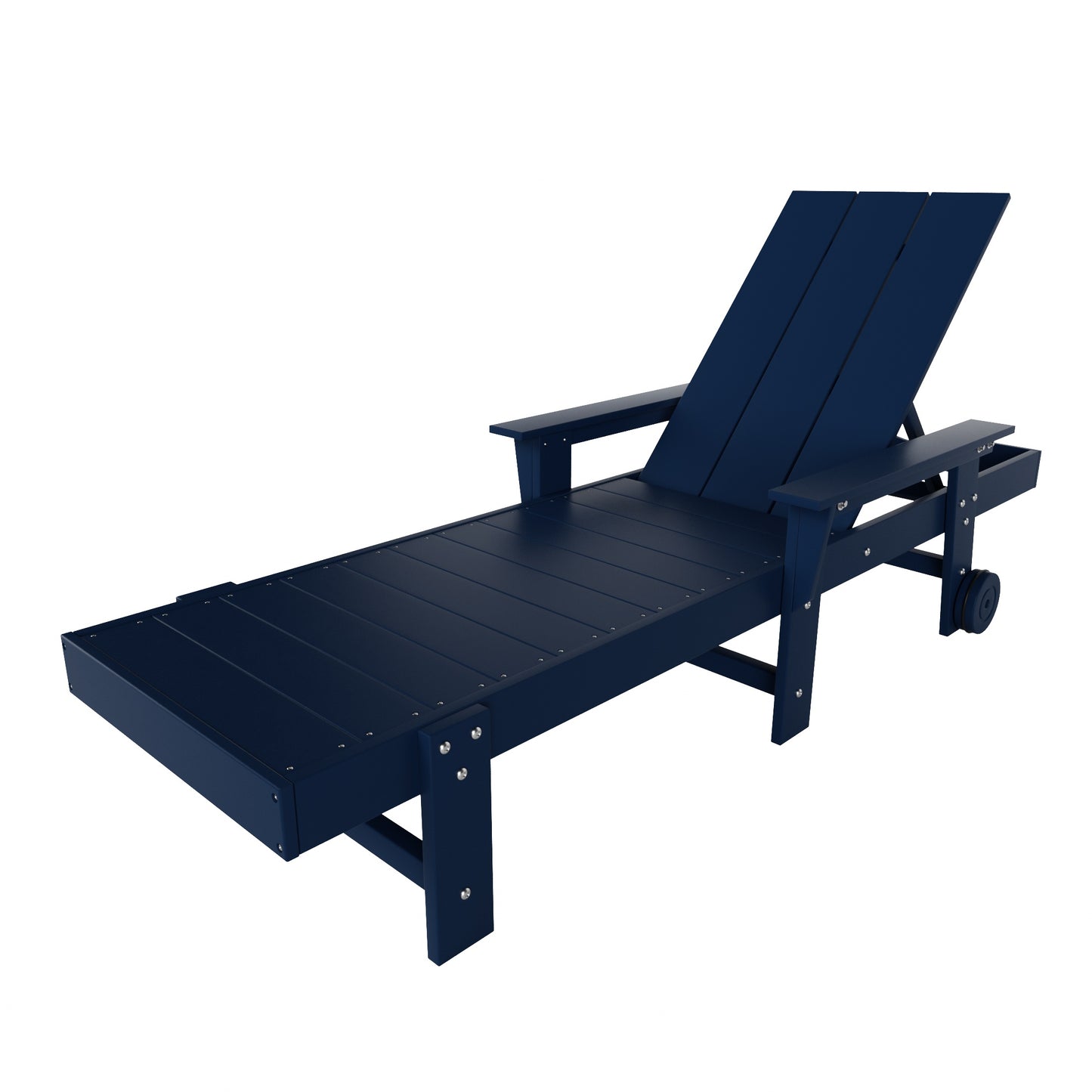 Malibu Modern All-Weather Outdoor Reclining Sun Lounger With Arm Rests & Wheels