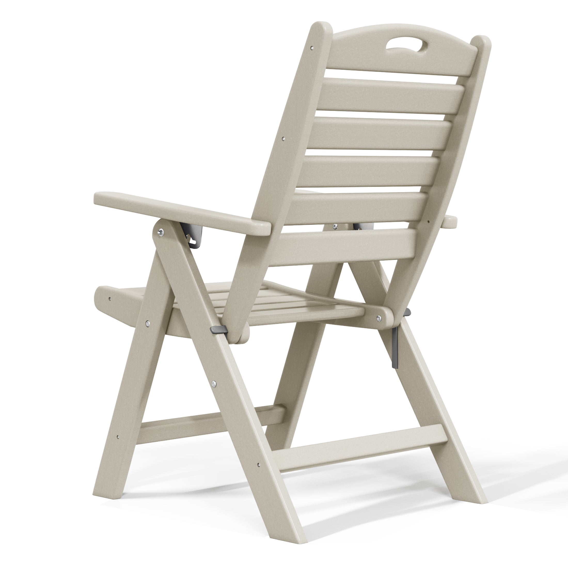 Aarhus All-Weather Outdoor Patio Folding Tall Back Dining Chair (38" High)