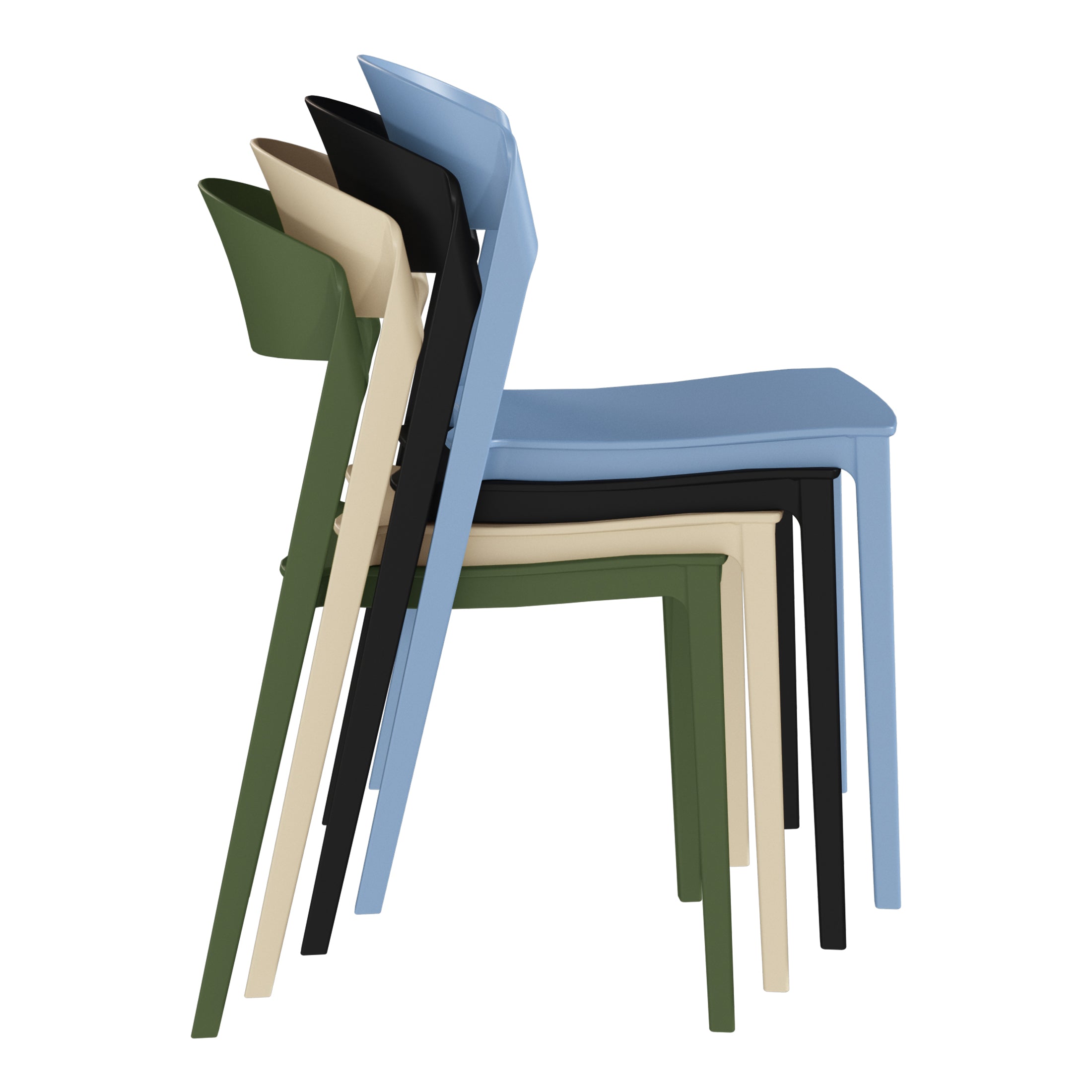 Patio Stacking Dining Side Chair (Set of 2)