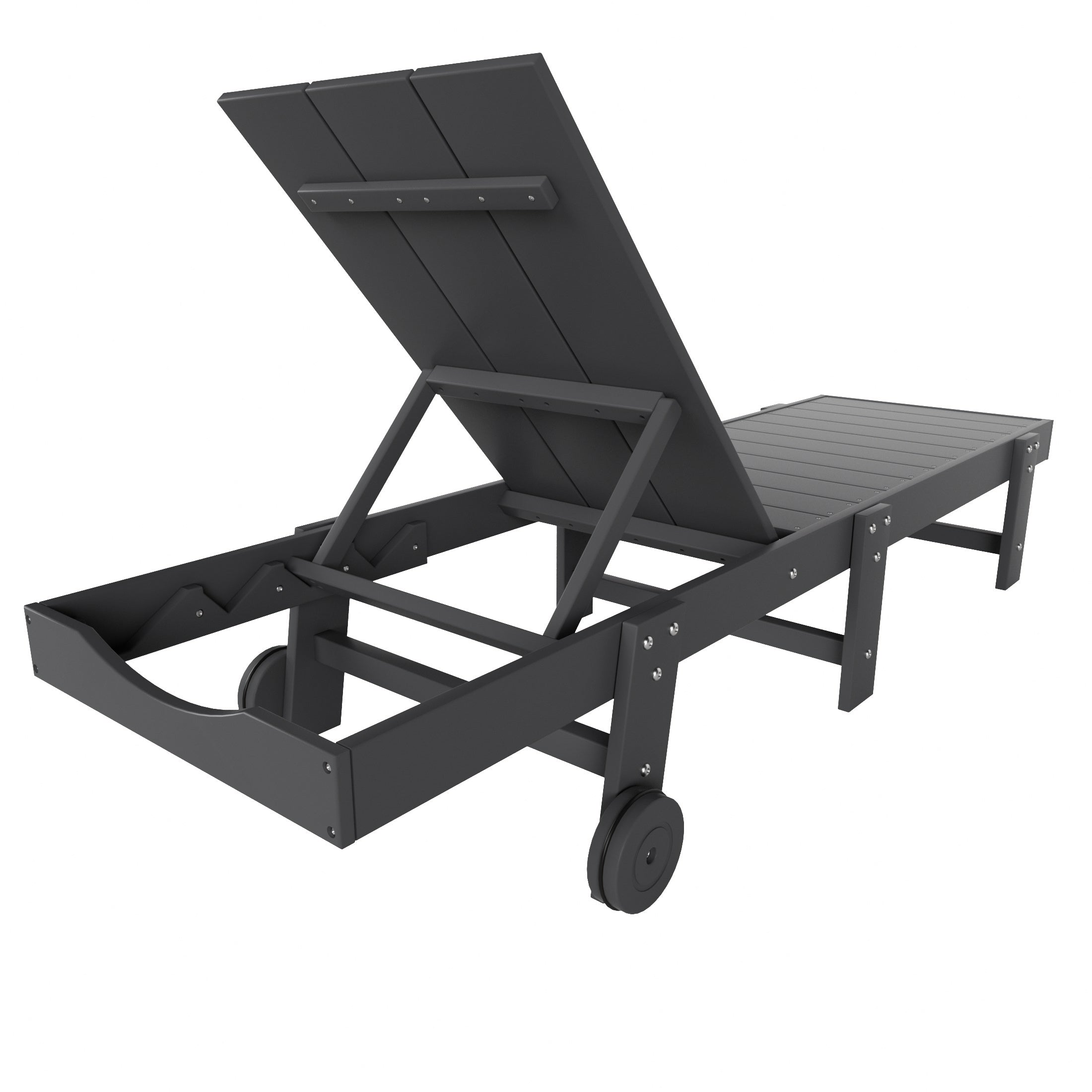 Malibu Modern All-Weather Outdoor Reclining Sun Lounger With Wheels